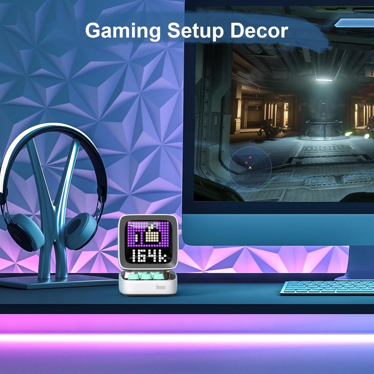 Divoom Ditoo Pixel Art Gaming Portable Bluetooth Speaker with App Controlled 16X16 LED Front Panel, Also a Smart Alarm (White) - Image 5