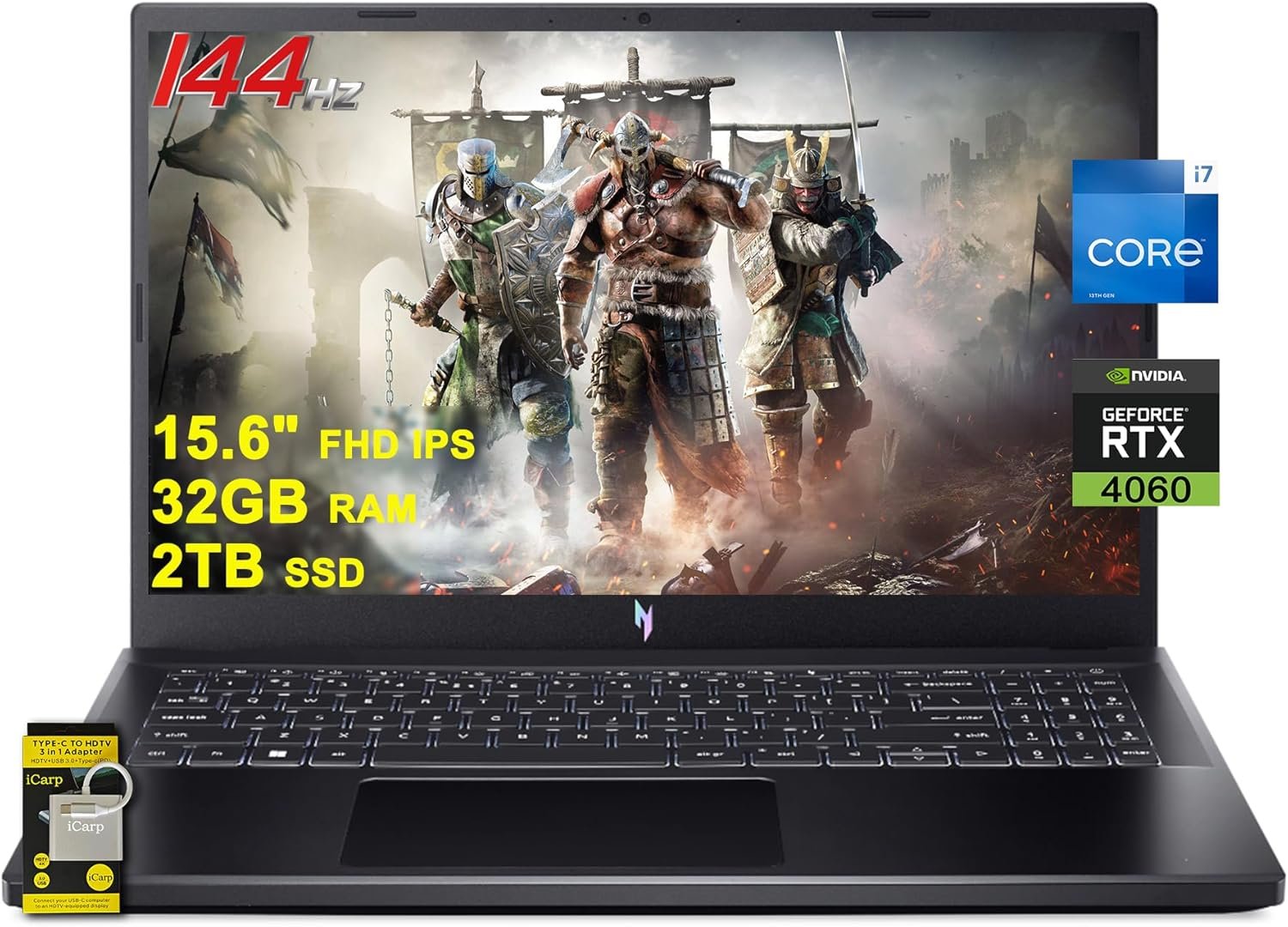 acer Nitro V 15 Gaming Laptop 15.6" FHD IPS 144Hz Intel 10-core i7-13620H 32GB RAM 2TB SSD GeForce RTX 4060 Backlit USB-C Win11 w/ICP Accessory - Image 2