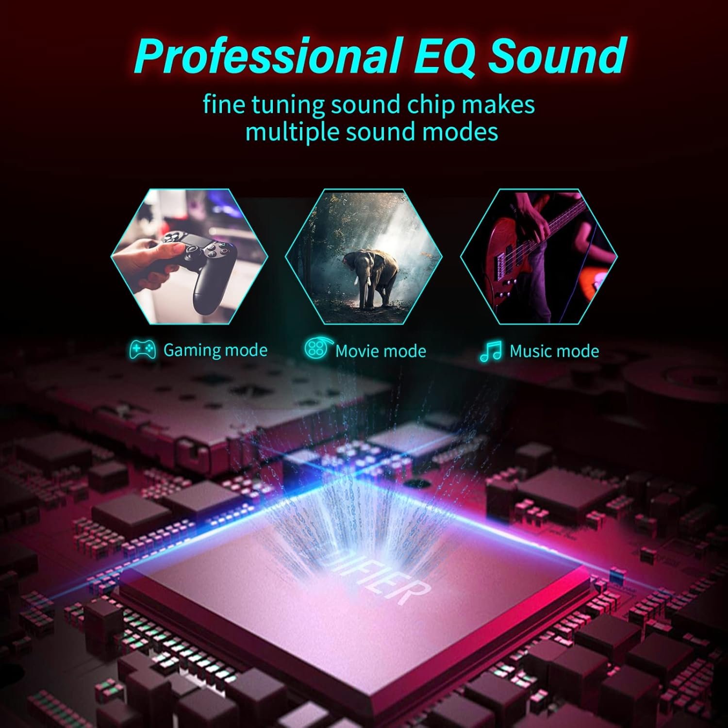 Edifier G2000 32W PC Computer Speakers for Gaming Desktop PC Laptop Mac Computer Woofer Speakers Bluetooth USB 3.5mm AUX Inputs RGB Lights Multimedia Speakers Red - Image 4