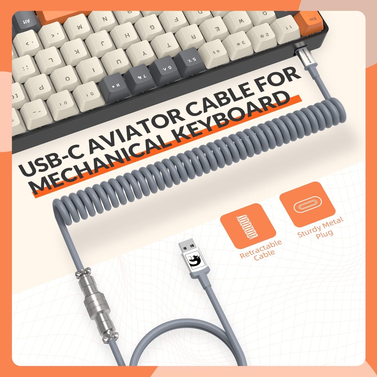 ZIYOU LANG RK-T8PR0 Wired 65% Mechanical Gaming Keyboard and Mouse Combo with RGB Backlit Anti-ghosting TKL Mini 68 Key Coiled C to A Cable Tactile Blue Switch for PS4 PS5 Xbox PC Mac Gamer(Dark Gray) - Image 8