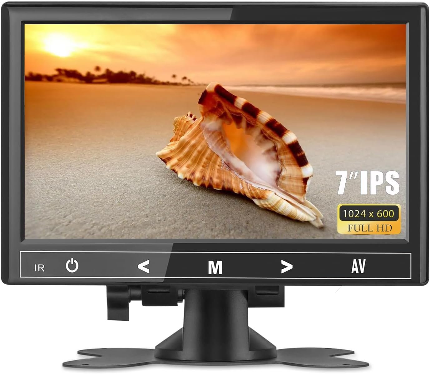 7 inch Mini Monitor, 1024X600 IPS Display Screen Small HDMI Monitor VGA Monitor for PC/CCTV/Raspberry PI/Security Camera/Gaming, Build in Speakers & Earphone Jack, with Remote Control - Image 2