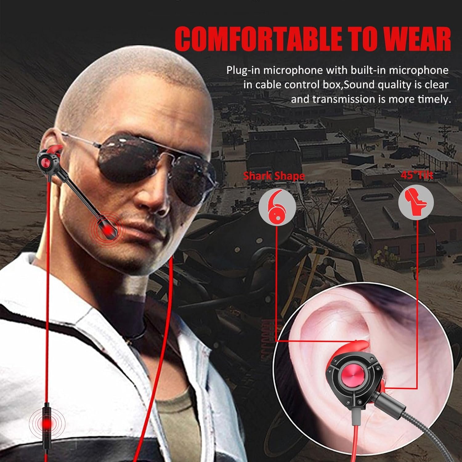 Gaming Headset with Microphone Wired Gaming Earbuds PC for PS4 PS5 Xbox One Playstation 5 Games Mobile Phone,Detachable Stereo Bass Earphones Noise Cancelling Gaming Headphones with Mic Black - Image 5