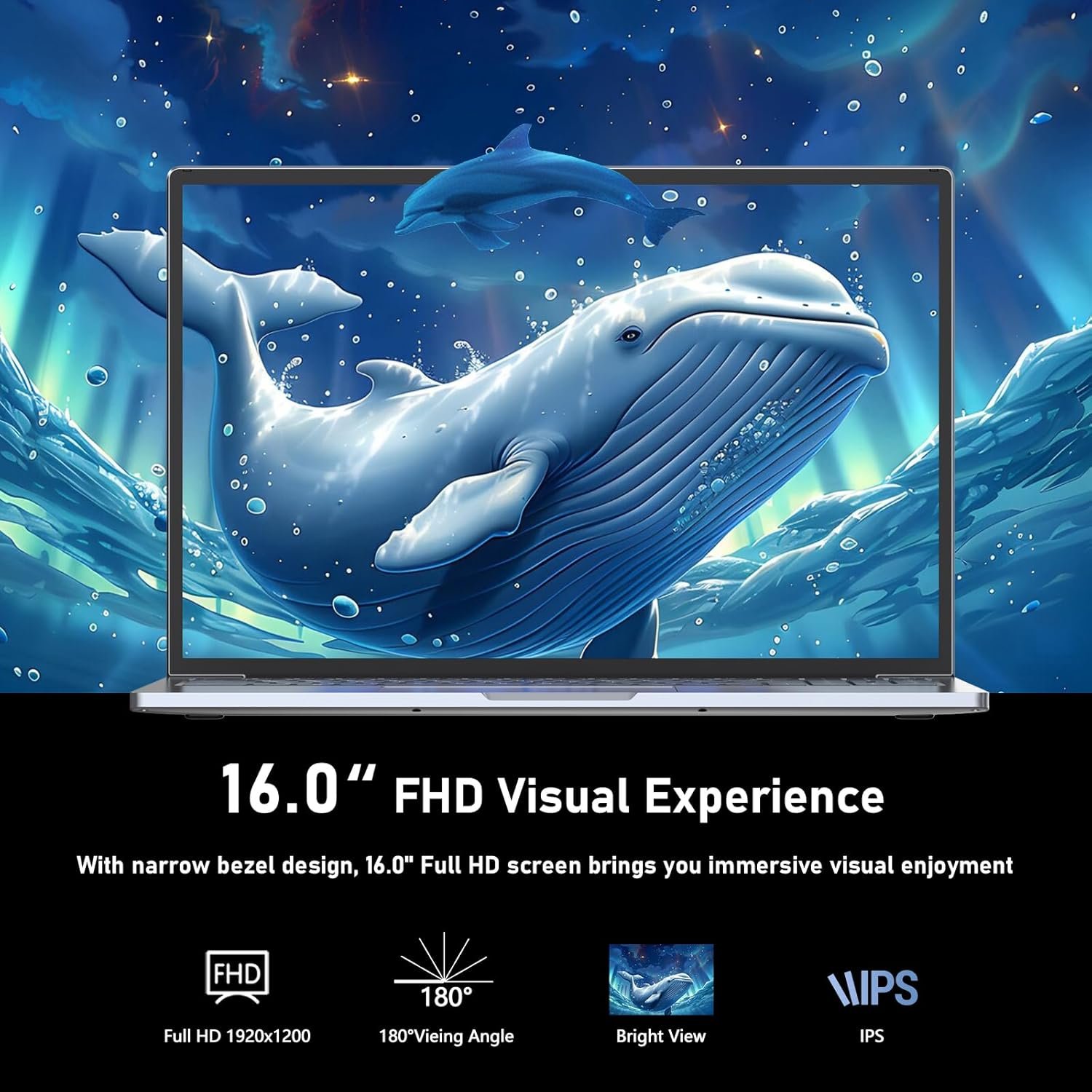 Laptop Gaming,Gaming Laptops,16GB DDR4 512GB SSD,16"FHD 1920*1080P PC,Windows 11 Pro,Full Metal Housing,N100 CUP(Up To 3.4Ghz),BT5.0, 5G Wifi, 3*USB3.2, Supports Type C Charging,5000mAh Battery,Gray - Image 8