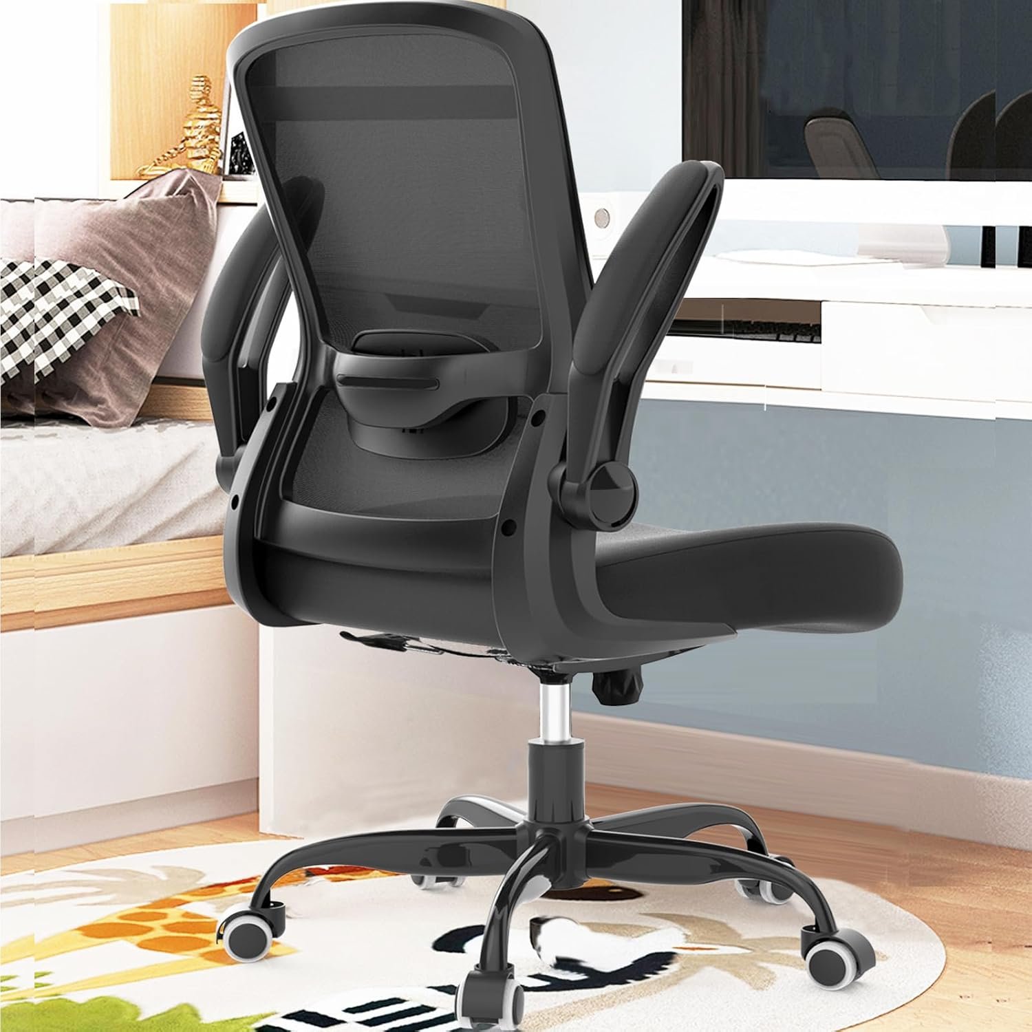 Office Chair, Ergonomic Desk Chair with Adjustable Lumbar Support, High Back Mesh Computer Chair with Flip-up Armrests-BIFMA Passed Task Chairs, Executive Chair for Home Office - Image 2
