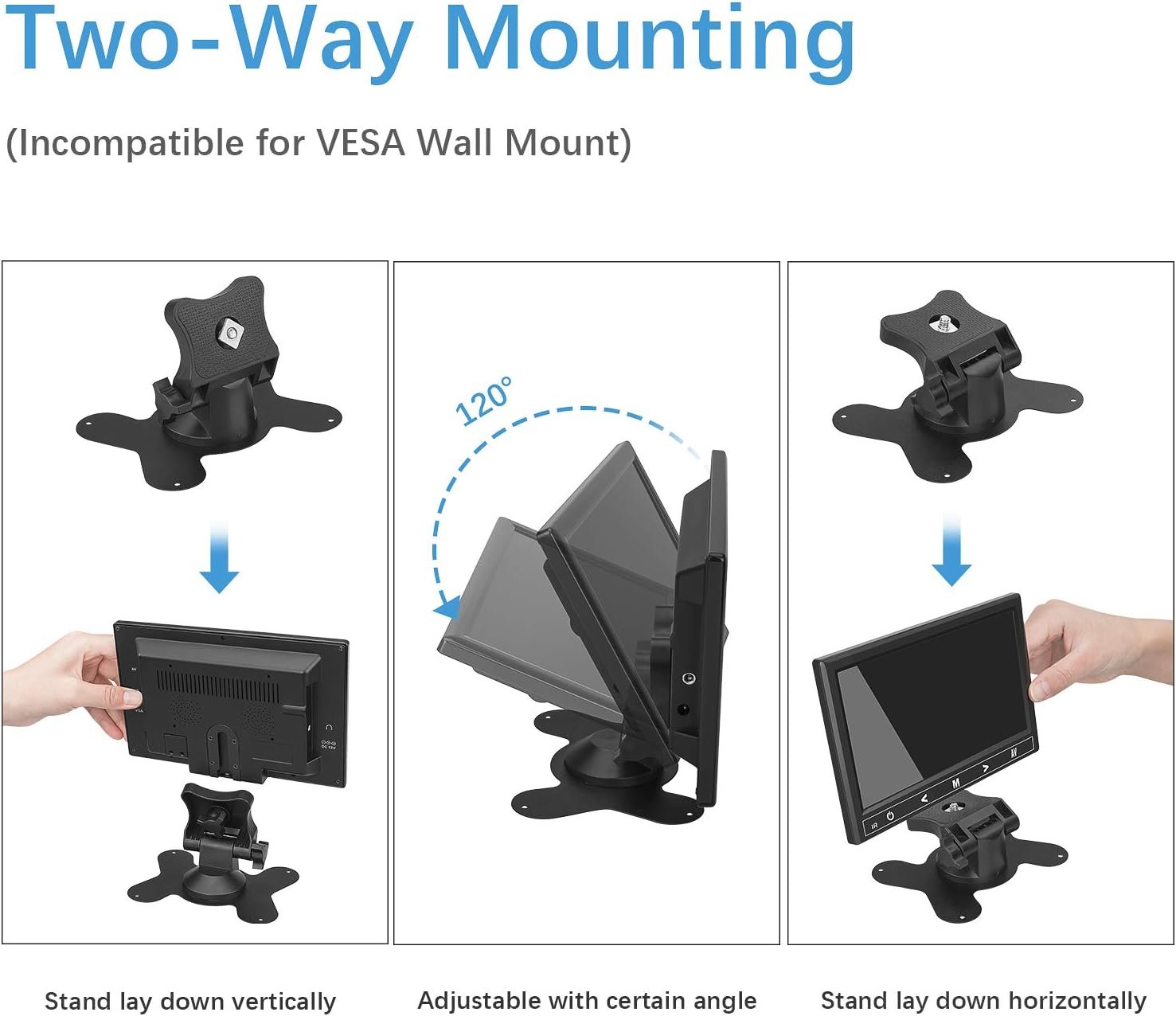 7 inch Mini Monitor, 1024X600 IPS Display Screen Small HDMI Monitor VGA Monitor for PC/CCTV/Raspberry PI/Security Camera/Gaming, Build in Speakers & Earphone Jack, with Remote Control - Image 6
