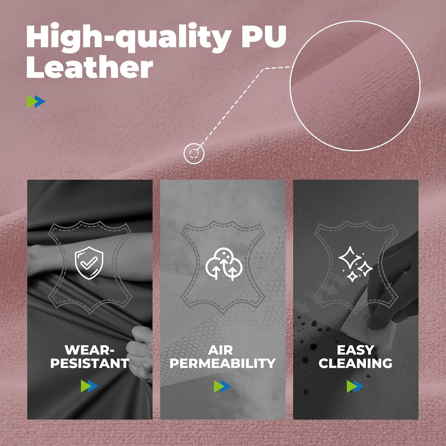 COMHOMA Big and Tall Office Chair, High Back Leather Gaming Chair with Footrest, Executive Ergonomic Office Chair with Pocket Spring Lumbar Support and with Outward Fixed Soft Armrests - Image 8