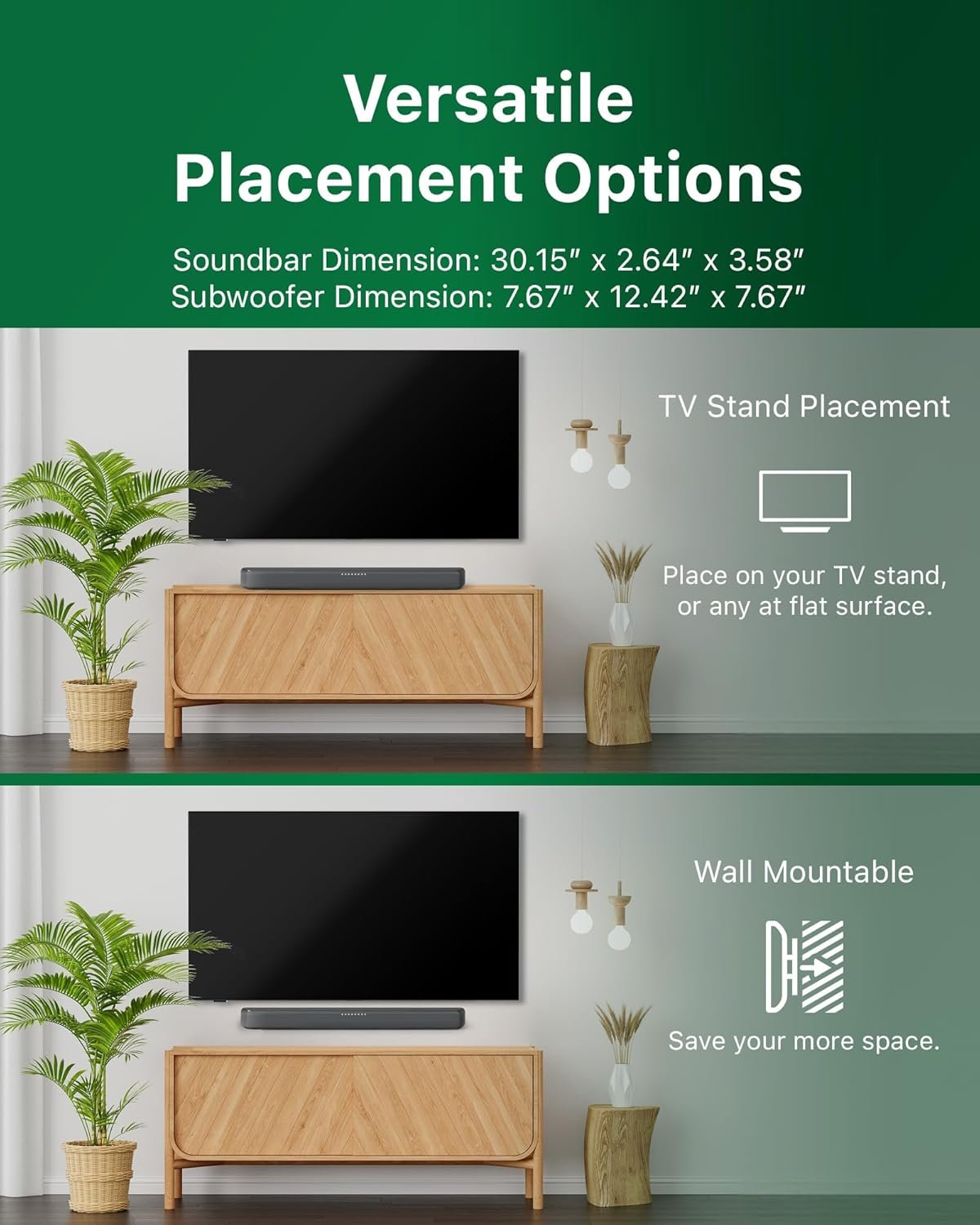 PHILIPS B5309 Soundbar 2.1 with Wireless Subwoofer and Immersive DTS Virtual:X Audio Technology - 240W Max Power, Deep Bass, Bluetooth 5.4, Four EQ Modes, HDMI ARC and USB connectivity - Dark Grey - Image 9