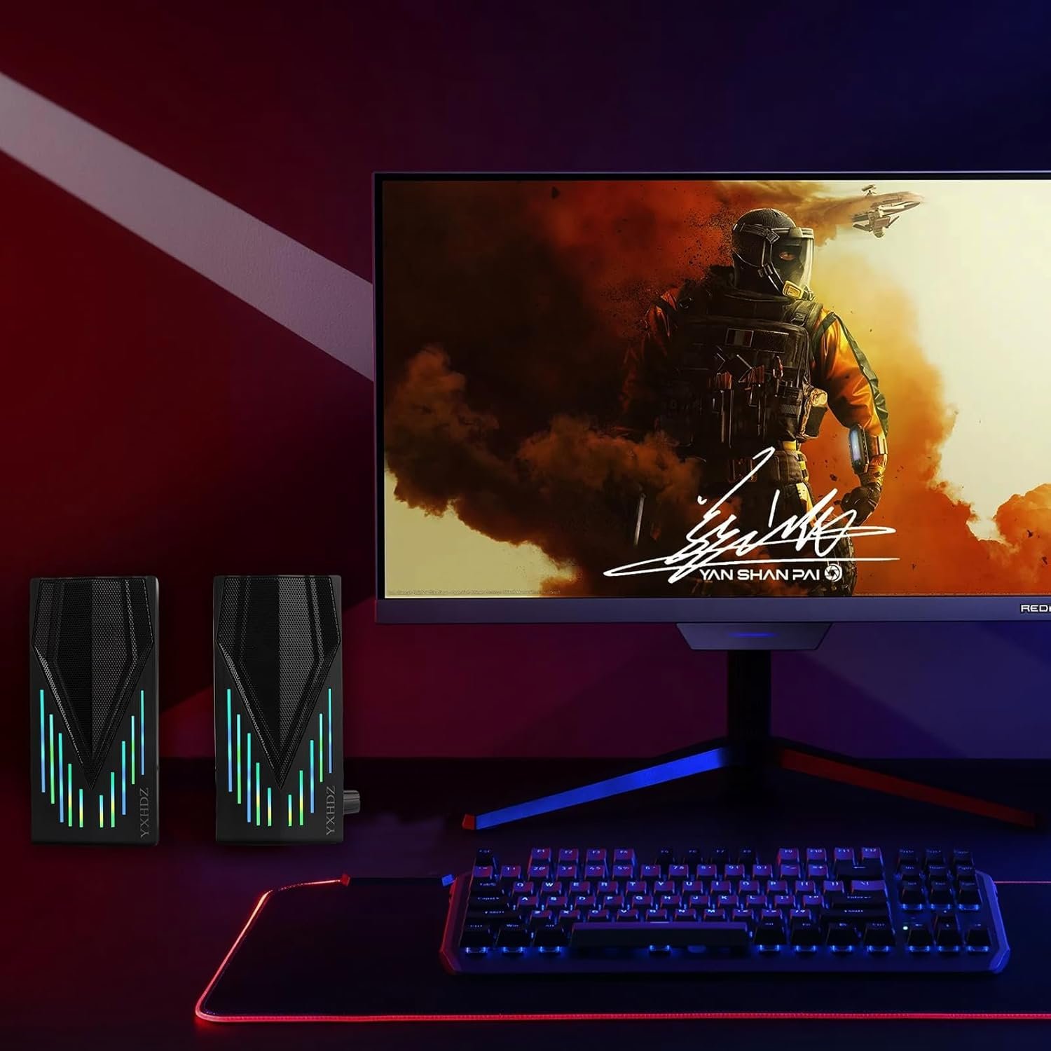 Computer Speakers, Speakers for Computer Desktop PC with Colorful RGB Lighting, USB Powered Gaming Speakers with 3.5mm Aux Cable for Monitor Laptop Tablet - Image 8