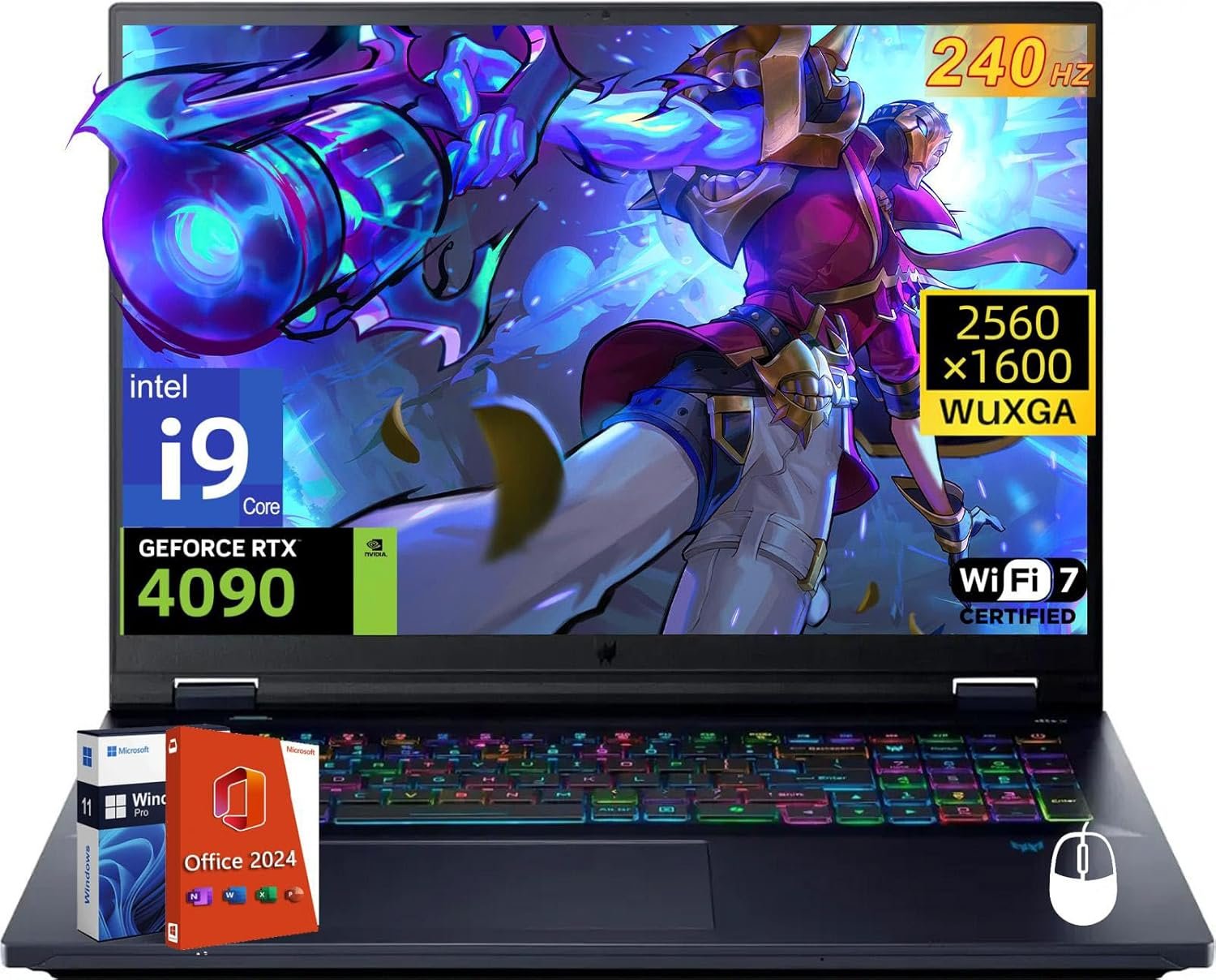 acer Predator Helios 18" 240Hz Gaming Laptop, WiFi 7, IPS WQXGA, Intel i9-14900HX, GeForce RTX 4090, 32 GB DDR5, 1 TB SSD,Windows 11 Pro, Office 2024 Lifetime License - Image 2