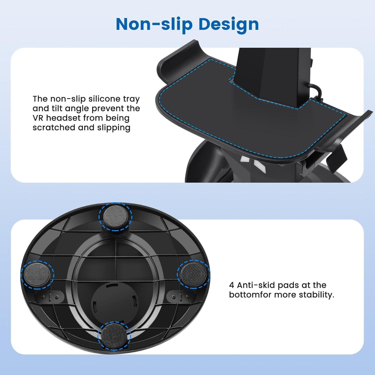 VR Headset Charging Dock for Meta Quest 3/Quest 3S/Quest 2, VR Charging Stand for Quest 3 Accessories VR Stand Supports Charging Headset with Type C Cable and fit Controller with Cover - Image 6