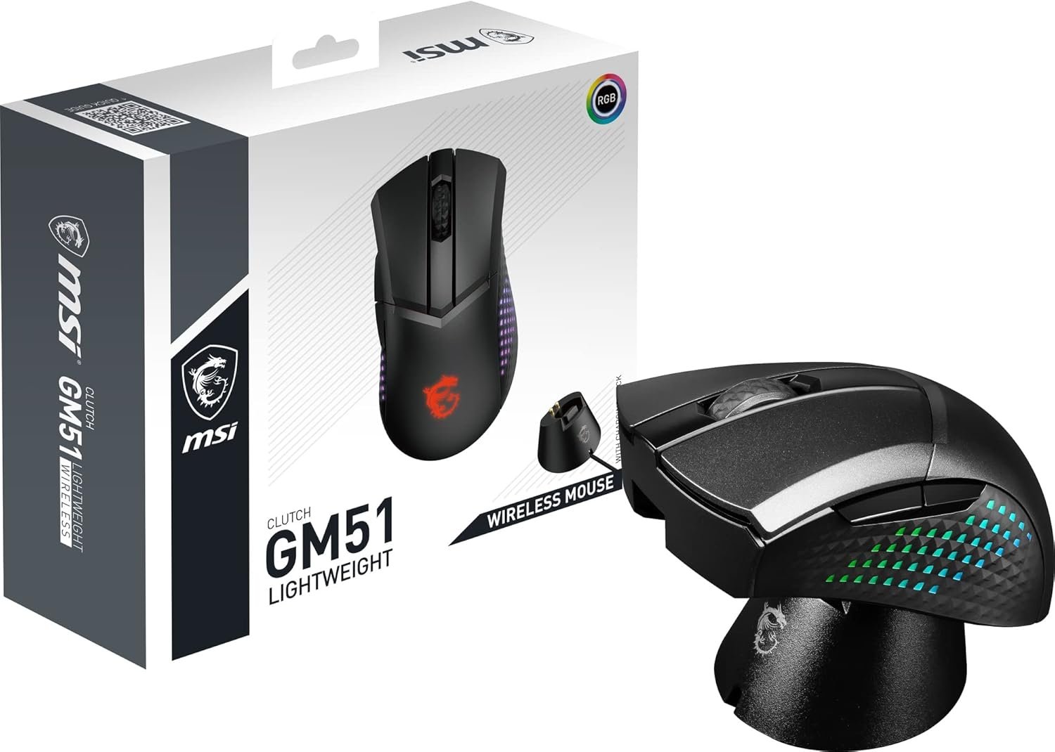 MSI Clutch GM51 Lightweight Wireless Gaming Mouse & Charging Dock, 26K DPI Optical Sensor, 2.4G & Bluetooth, 60M Omron Switches, Fast-Charging, 150Hr Battery, RGB, 5 Programmable Buttons, PC/Mac - Image 17