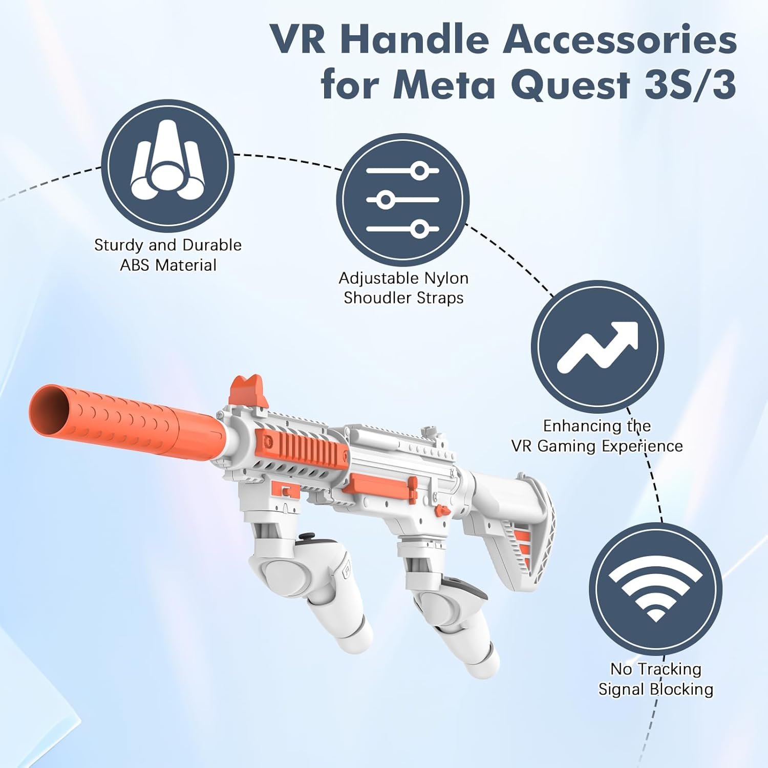 VR Handle Attachment Compatible with Meta Quest 3S, Weighted Grip Enhance FPS Game Experience Holding Feel, VR Accessories for Oculus 3, Ideal Gift for Birthday and Christmas (Machine) - Image 3