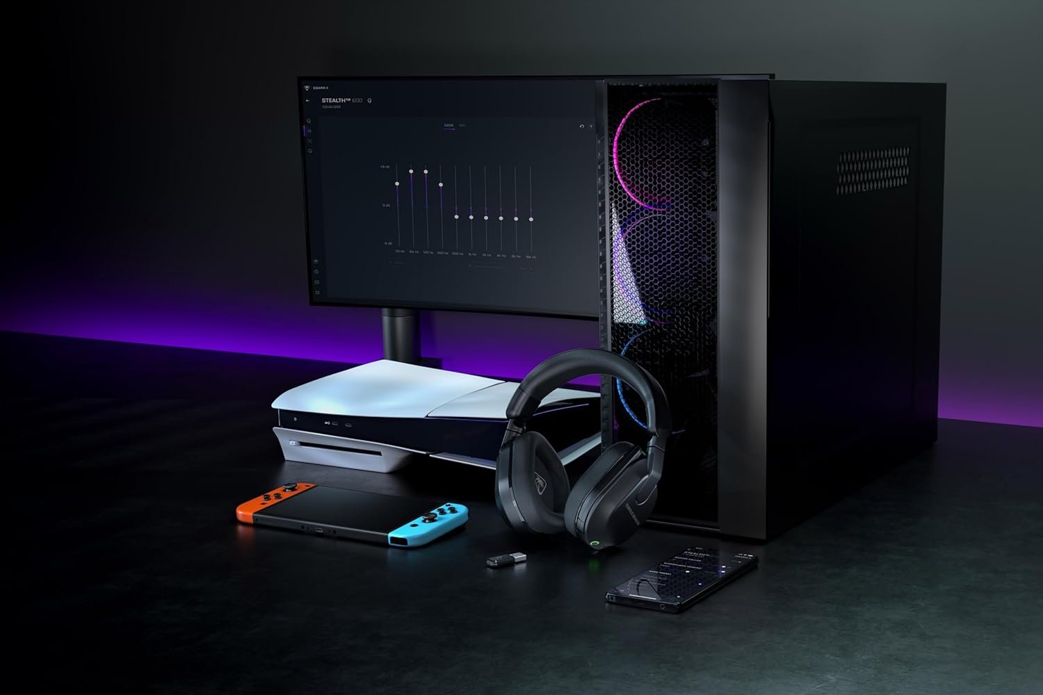 Turtle Beach Stealth 600 Wireless Multiplatform Amplified Gaming Headset for PS5, PS4, PC, & Mobile – Bluetooth, 80-Hr Battery, Noise-Cancelling Flip-to-Mute Mic, 50mm Speakers – Black - Image 3