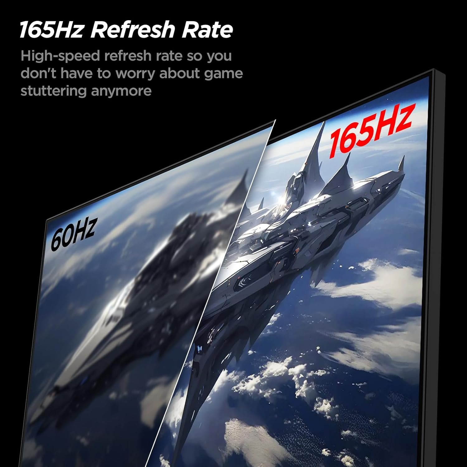 KOORUI Monitor, 27" Gaming Monitor, 165Hz, IPS, FHD 1920 x 1080 1ms Computer Monitor with Adaptive Sync, 75x75 mm VESA Mountable, Tilt Adjustable, 2 x HDMI 2.0 & DisplayPort 1.4, GN06, Black - Image 9