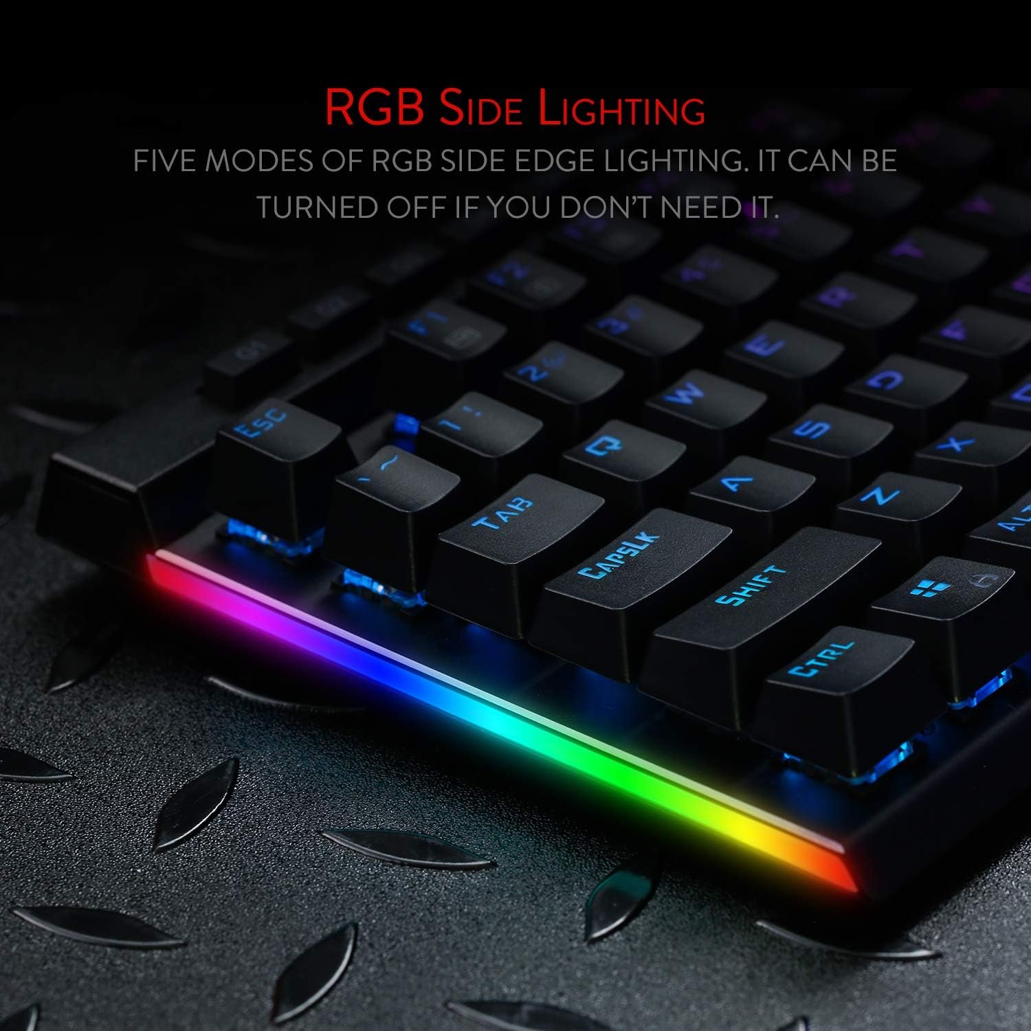 Redragon K580 VATA RGB LED Backlit Mechanical Gaming Keyboard with Macro Keys & Dedicated Media Controls, Hot-Swappable Socket, Onboard Macro Recording (Blue Switches) - Image 8