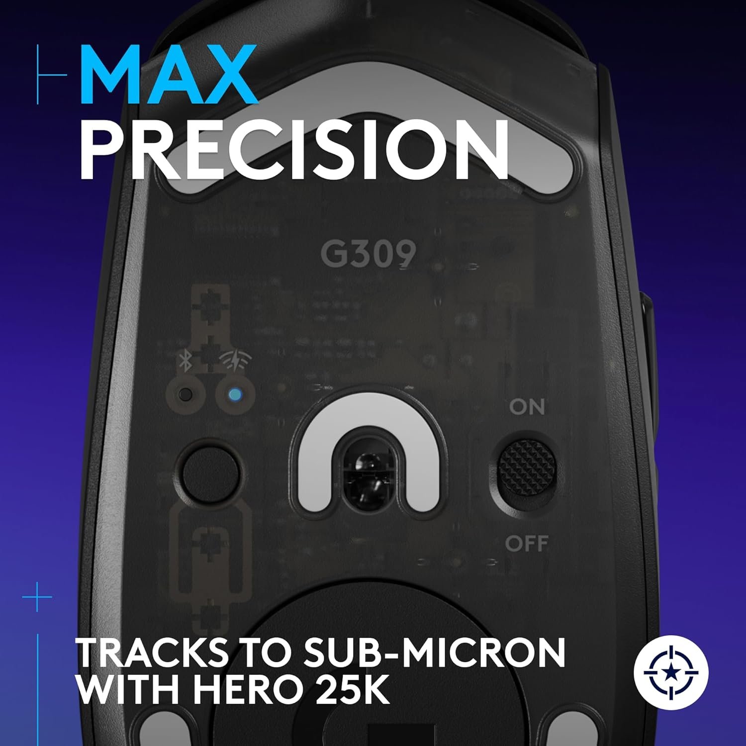 Logitech G309 Lightspeed Wireless Gaming Mouse, Lightweight, LIGHTFORCE Hybrid Switches, Hero 25K Sensor, 86g & 300+ hr Battery Life with AA Battery, 6 Programmable Buttons, PC & Mac - Black - Image 5