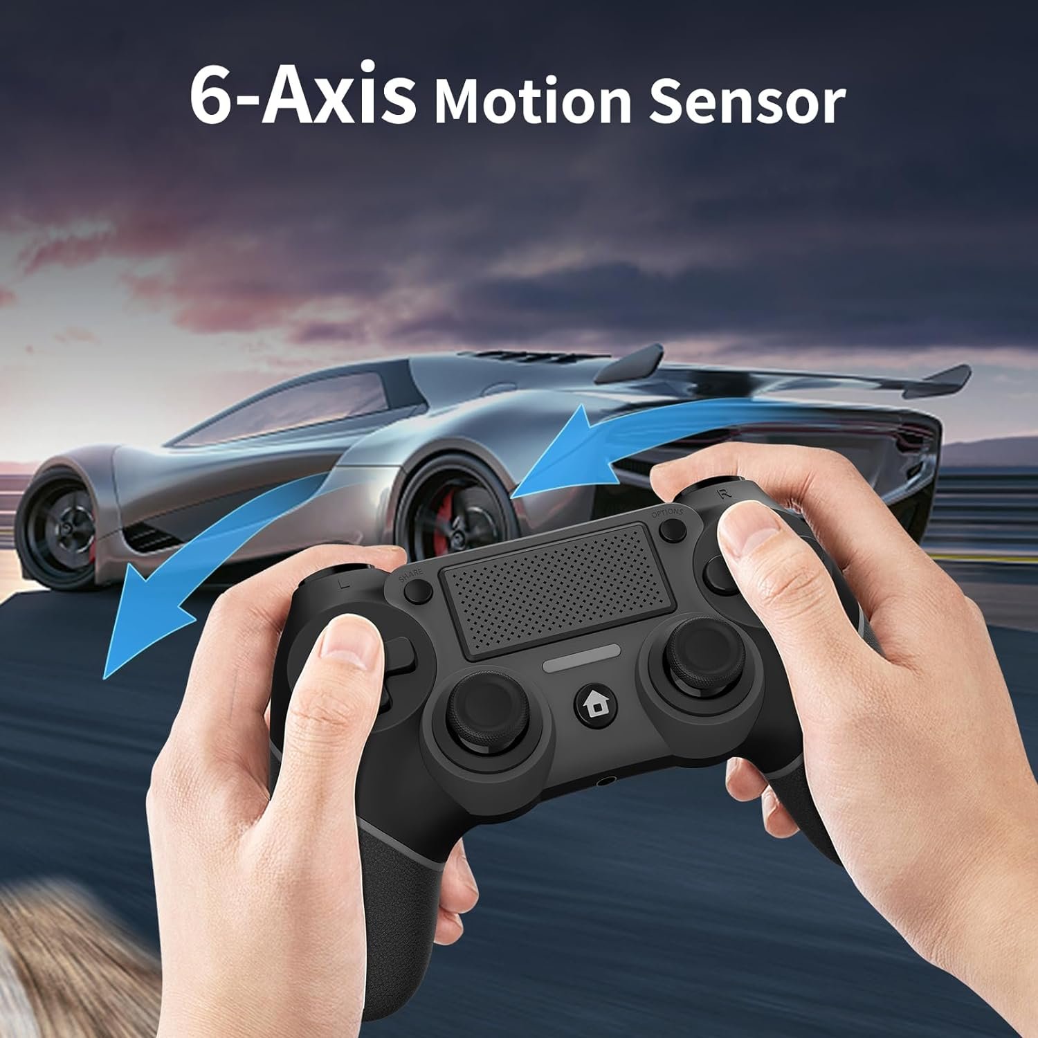 Wireless Controller For PS4, Black ps4 controller with Dual Vibration/ 6-Axis Motion Sensor/Audio Jack/Touch Pad/Share Button, Recharge Controller For PC, P-4 Accessories Perfect Adaptive Full Version 4/4 Pro/Slim. - Image 6