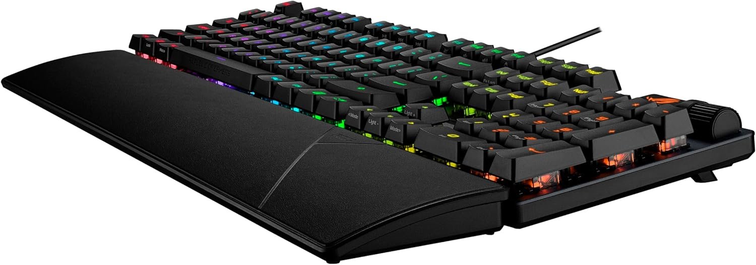 ASUS ROG Strix Scope II Gaming Keyboard, pre-lubed ROG RX Red Linear Optical switches, Sound-dampening Foam, PBT doubleshot keycaps, Streaming hotkeys, Multi-Function Controls, Wrist Rest - Image 7
