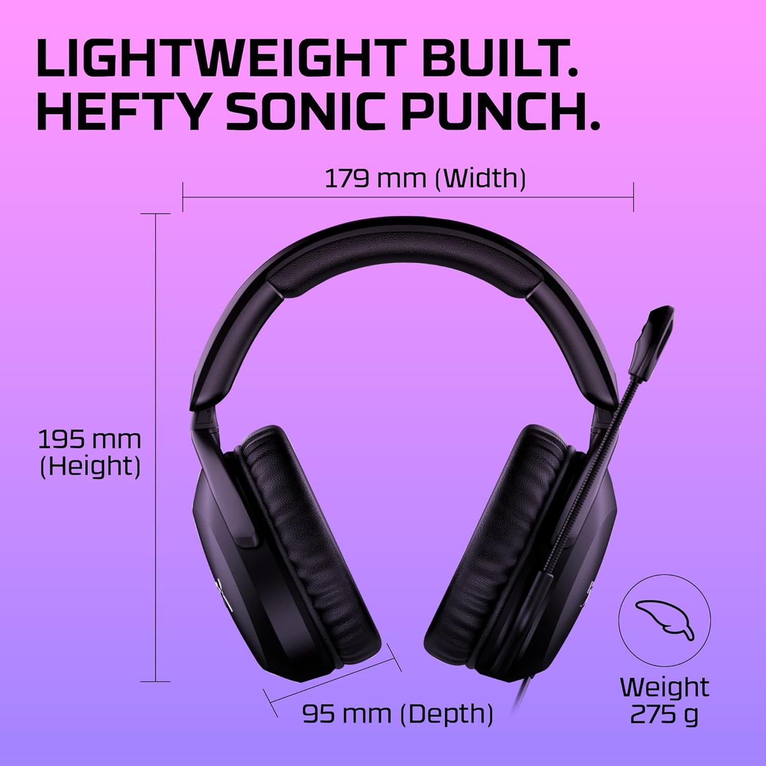 HyperX Cloud Stinger 2 – Gaming Headset, DTS Headphone:X Spatial Audio, Lightweight Over-Ear Headset with mic, Swivel-to-Mute Function, 50mm Drivers, PC Compatible, Black - Image 10