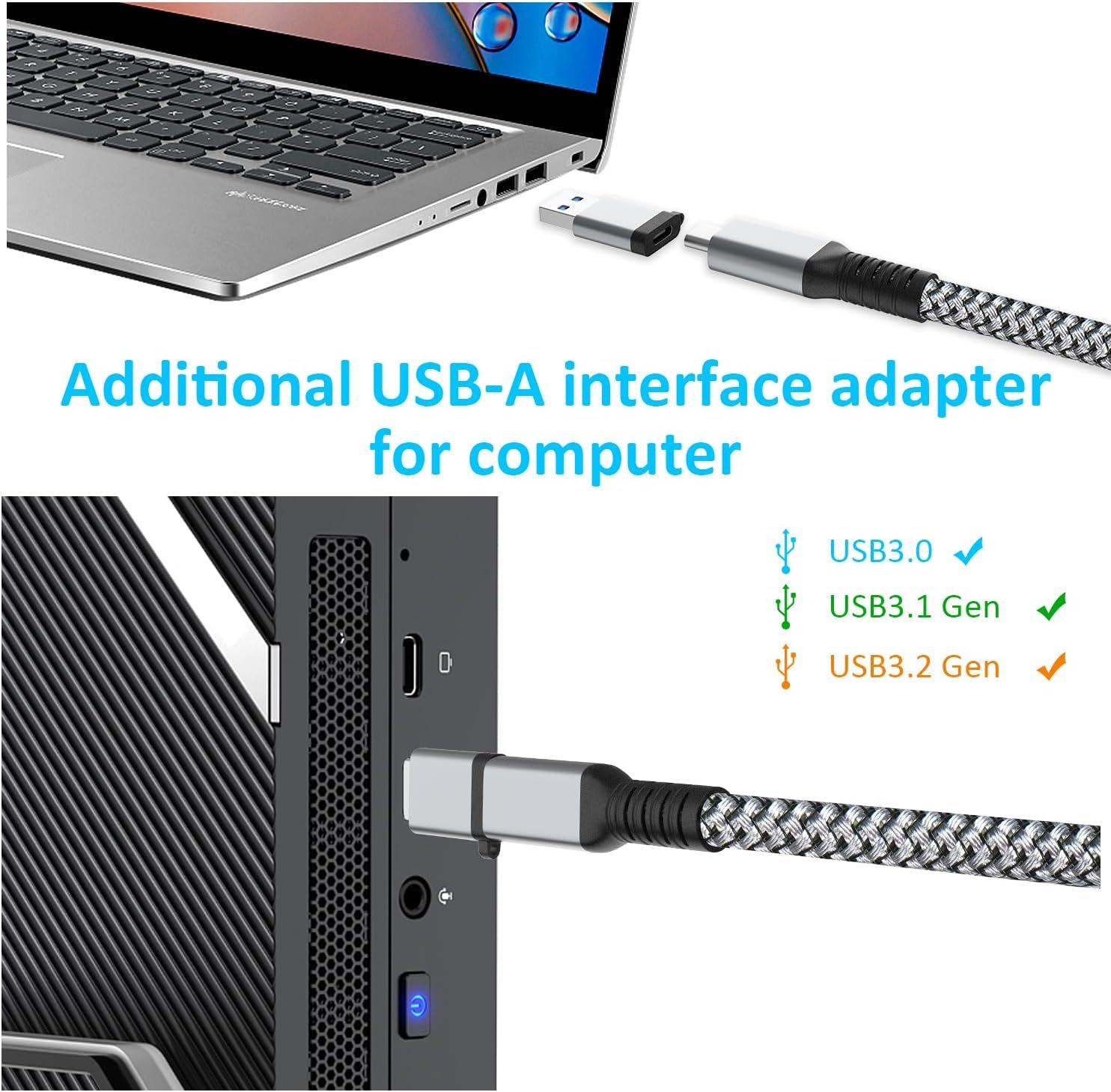 Link Cable 16FT VR Cable Compatible with Meta Oculus Quest 2/Quest 3S/Quest 3/Pro Pico, Nylon Braided Accessories and Gaming PC Steam VR, USB 3.0 Data Transfer Type C Cable, for VR Headset - Image 6