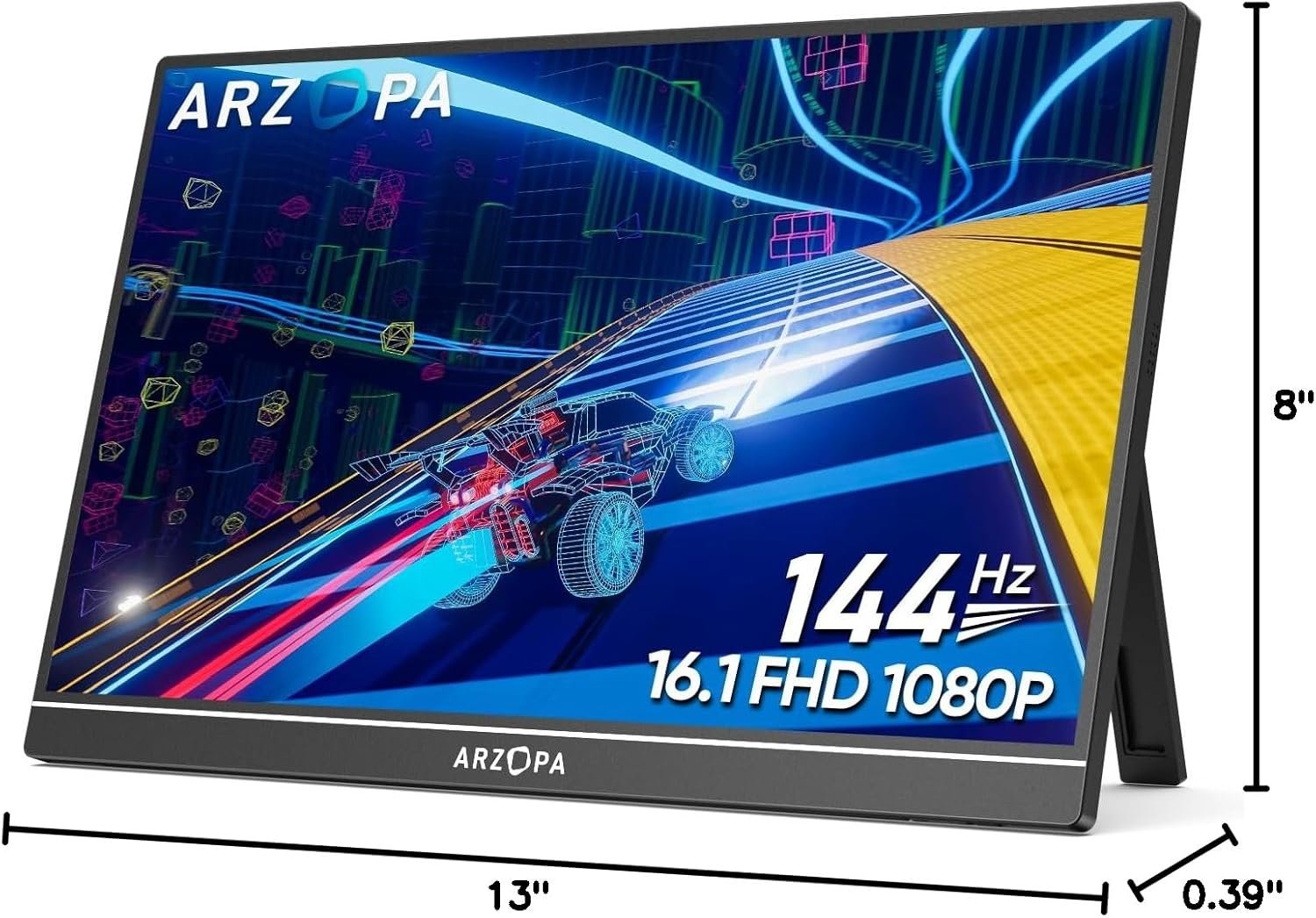ARZOPA 16.1'' 144Hz Portable Gaming Monitor, 106% sRGB 1080P FHD Kickstand Portable Monitor with HDR, Ultra Slim, Eye Care, External Second Screen for Laptop, PC, PS5, Mac, Xbox-Z1FC - Image 10