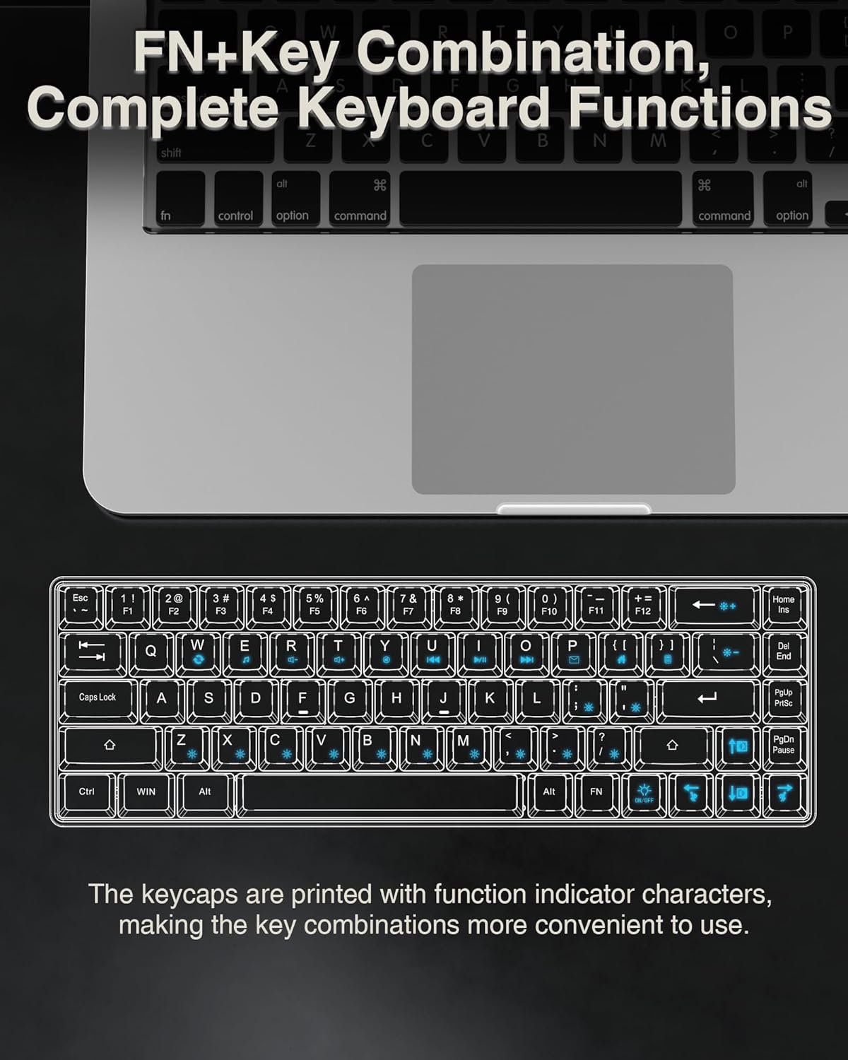 60 Percent Keyboard,RGB Backlit Gaming Keyboard USB-C Wired,Portable 68 Keys Compact Mini Keyboard for Business Trips,Office,PC Games (SK968,Grey&Orange) - Image 8