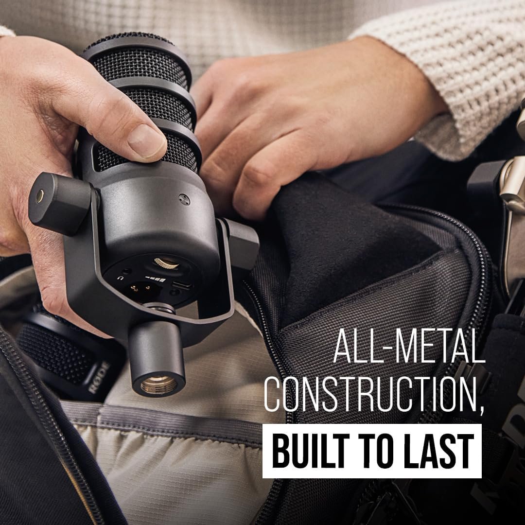 RØDE PodMic USB Versatile Dynamic Broadcast Microphone With XLR and USB Connectivity for Podcasting, Streaming, Gaming, Music-Making and Content Creation - Image 4