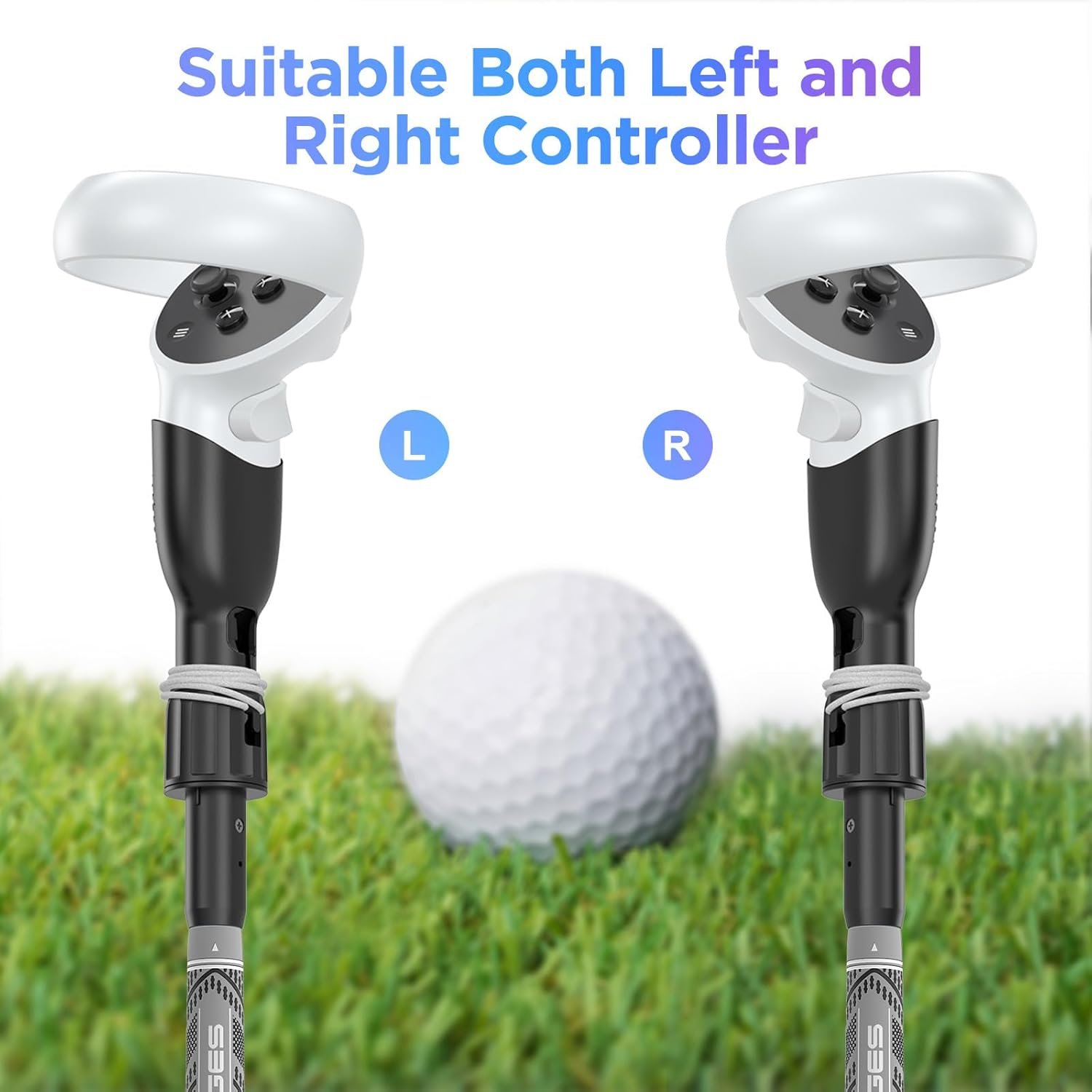 YOGES VR Golf Club Handle Compatible with Oculus-Quest 2-Accessories, Virtual Reality Baseball Controller Attachment, Simulator Real Golf Game Bat Adapter for Golf+, Walkabout Mini Golf, Golf5eclub - Image 4