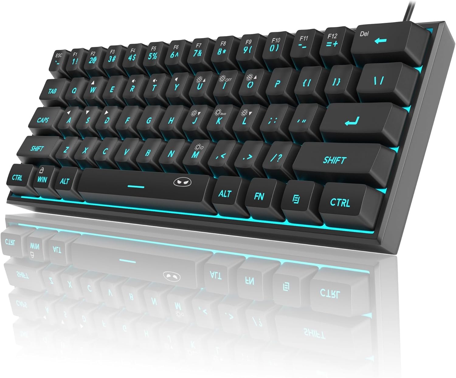 MageGee Mini 60% Gaming Keyboard, RGB Backlit 61 Key Ultra-Compact Keyboard, TS91 Ergonomic Waterproof Mechanical Feeling Office Computer Keyboard for PC, MAC, PS4, Xbox ONE Gamer(Black) - Image 9
