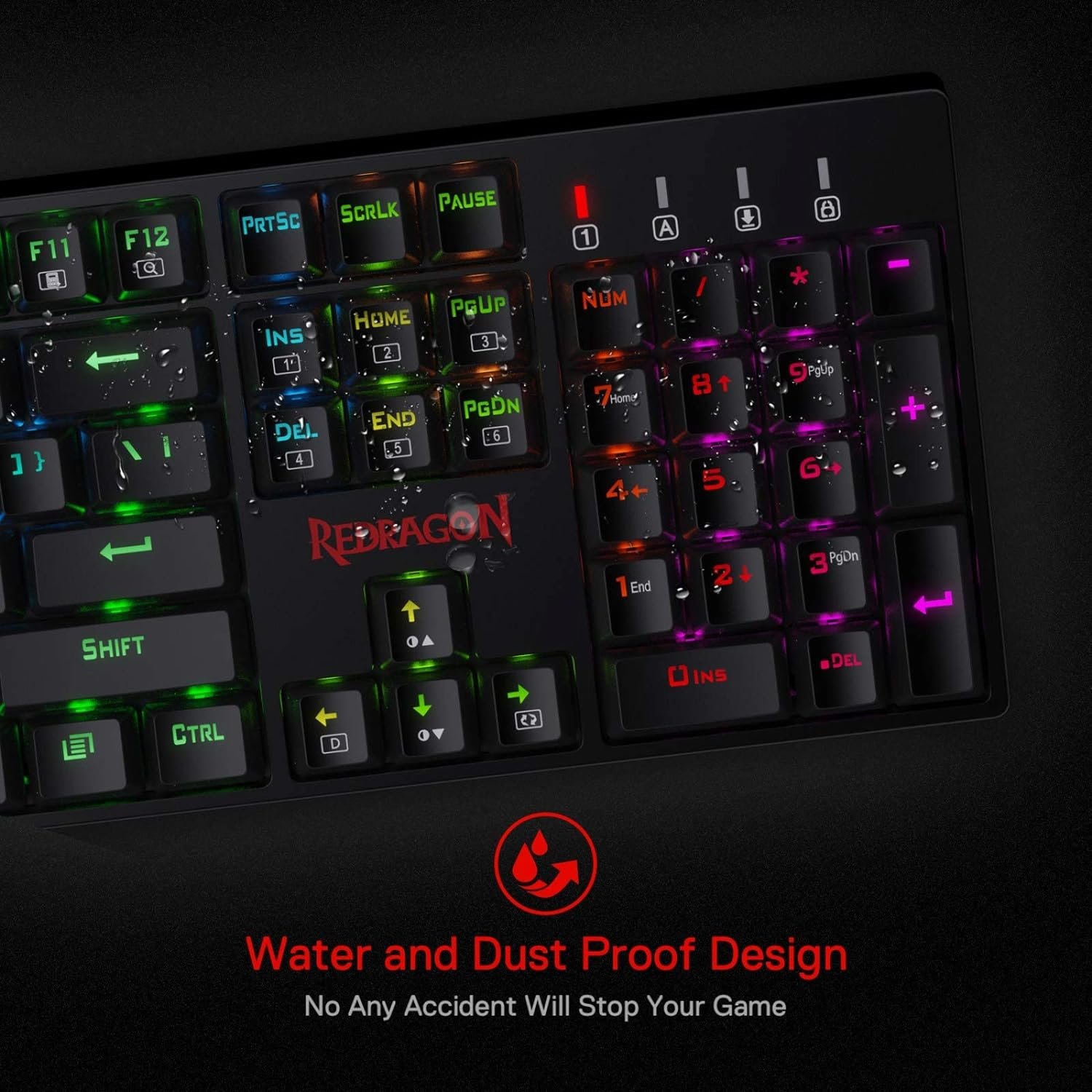Redragon K582 RGB Mechanical Gaming Keyboard, 100% 104 Keys Standard Layout Gaming Keyboard with Double-Shot ABS Keycaps, Dynamic 16.8M RGB Backlit & Linear Red Switch, Redefine Software Supported - Image 7