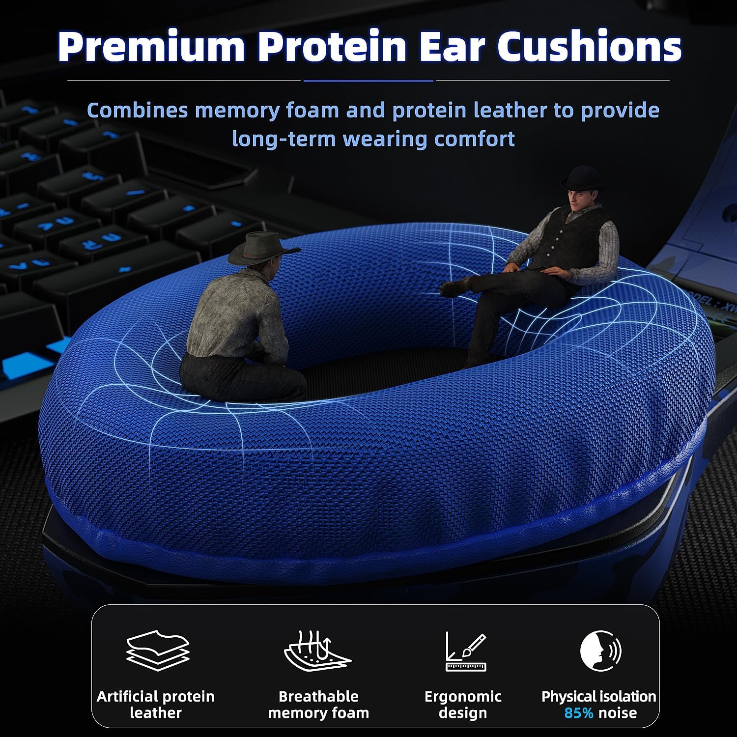 Gaming Headset for PS5 PS4 Switch Xbox PC, Surround Sound Gaming Headphones with Noise Canceling Mic - Image 6