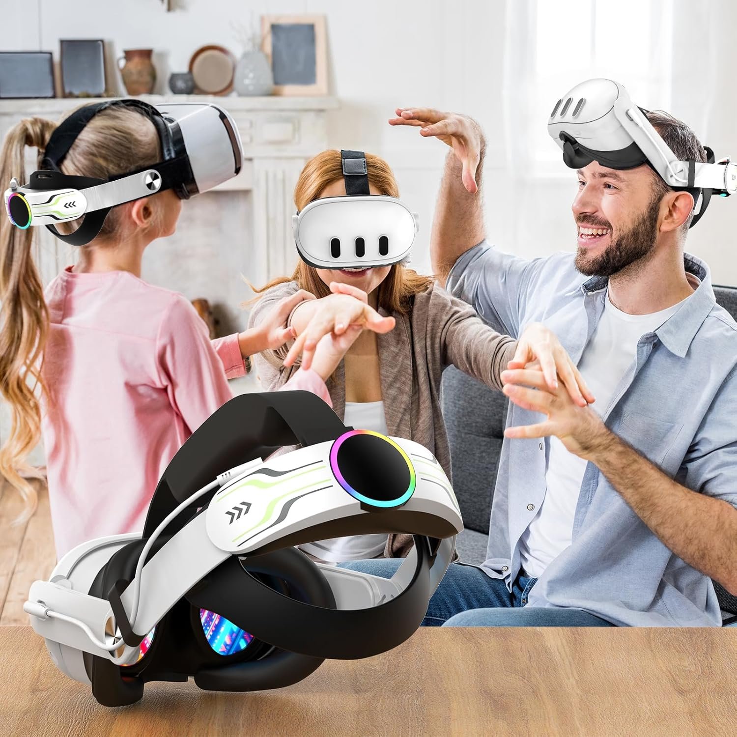 RGB Head Strap with Battery for Meta/Oculus Quest 3/Quest 3S, 10000mAh Battery Pack for Extended 8H of Playtime, Fast Charging VR Power, Adjustable Elite Strap Enhanced Support and Balance in VR - Image 8