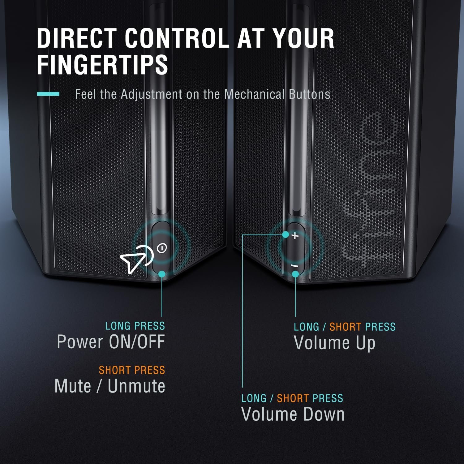 FIFINE Computer Speakers, Desktop PC Speakers with Volume Control, RGB Gaming Loudspeakers Wired with 3.5mm Aux Audio Cable for Laptop Monitor Phone Tablet-AmpliGame A20 - Image 7