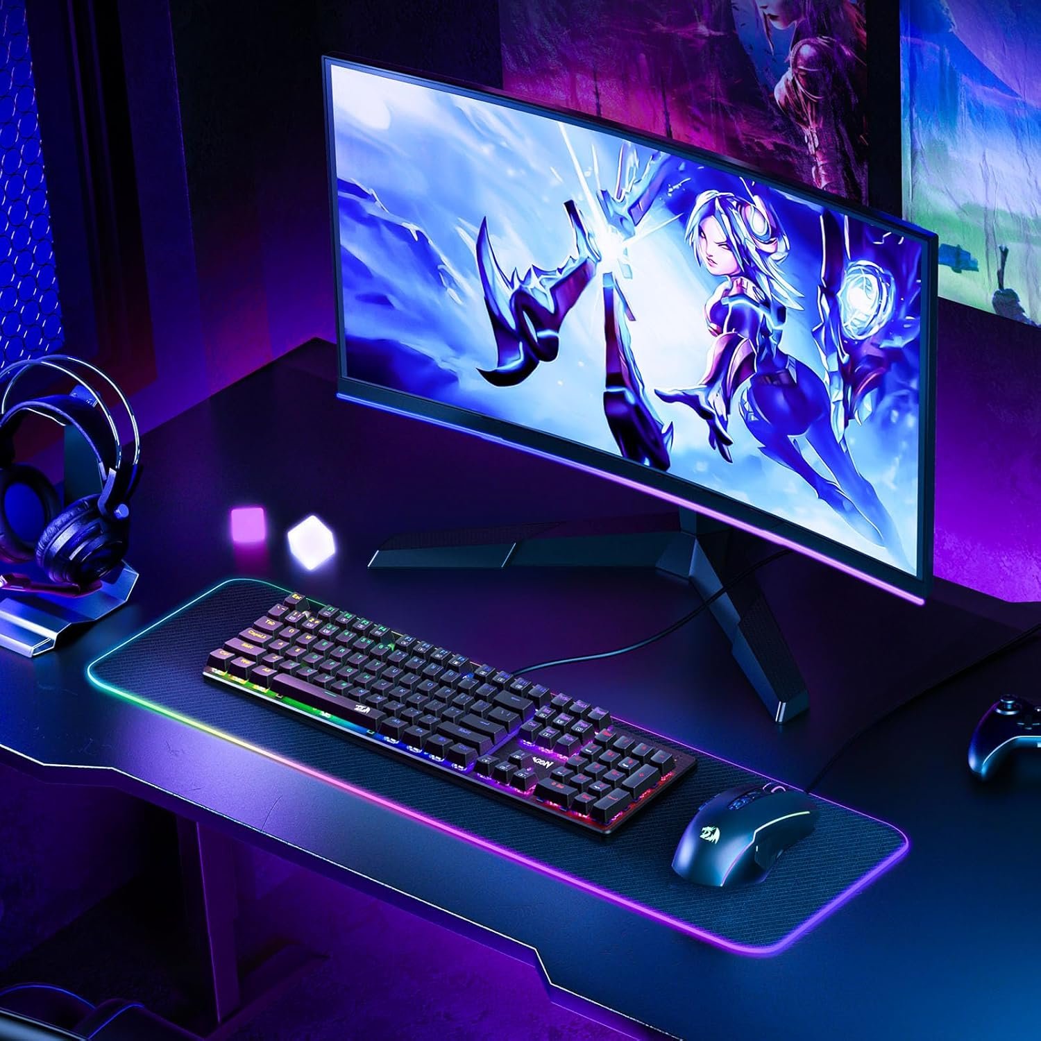 Redragon Mechanical Gaming Keyboard Wired, 11 Programmable Backlit Modes, Hot-Swappable Red Switch, Anti-Ghosting, Double-Shot PBT Keycaps, Light Up Keyboard for PC Mac - Image 10