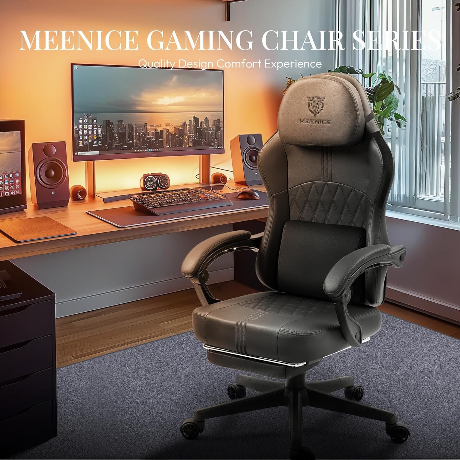 Gaming Chair Ergonomic High Back with Pocket Spring Cushion & Breathable Leather, Cooling Gel Massage Lumbar Support, Adjustable Office Computer Chair for Adults, Heavy Duty 300LBS Capacity - Image 10