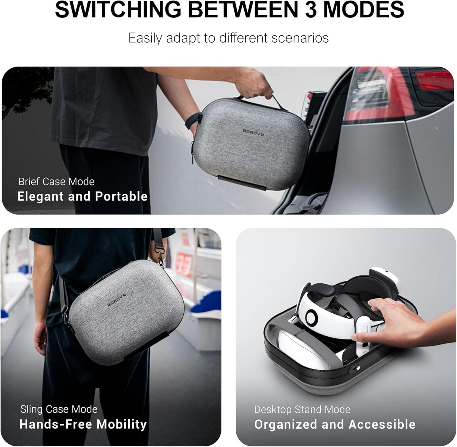 BOBOVR C3 Carrying Case,Three Versatile Modes, Desktop Stand for Tidy Workspace, Compatible with Quest 3/3S - Image 6
