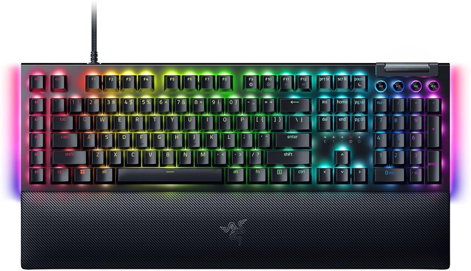 Razer BlackWidow V4 Mechanical Gaming Keyboard: Green Switches Tactile & Clicky - Chroma RGB - 6 Macro Keys - Magnetic Wrist Rest - Doubleshot ABS Keycaps - Roller & Media Keys Snap Tap - Image 2