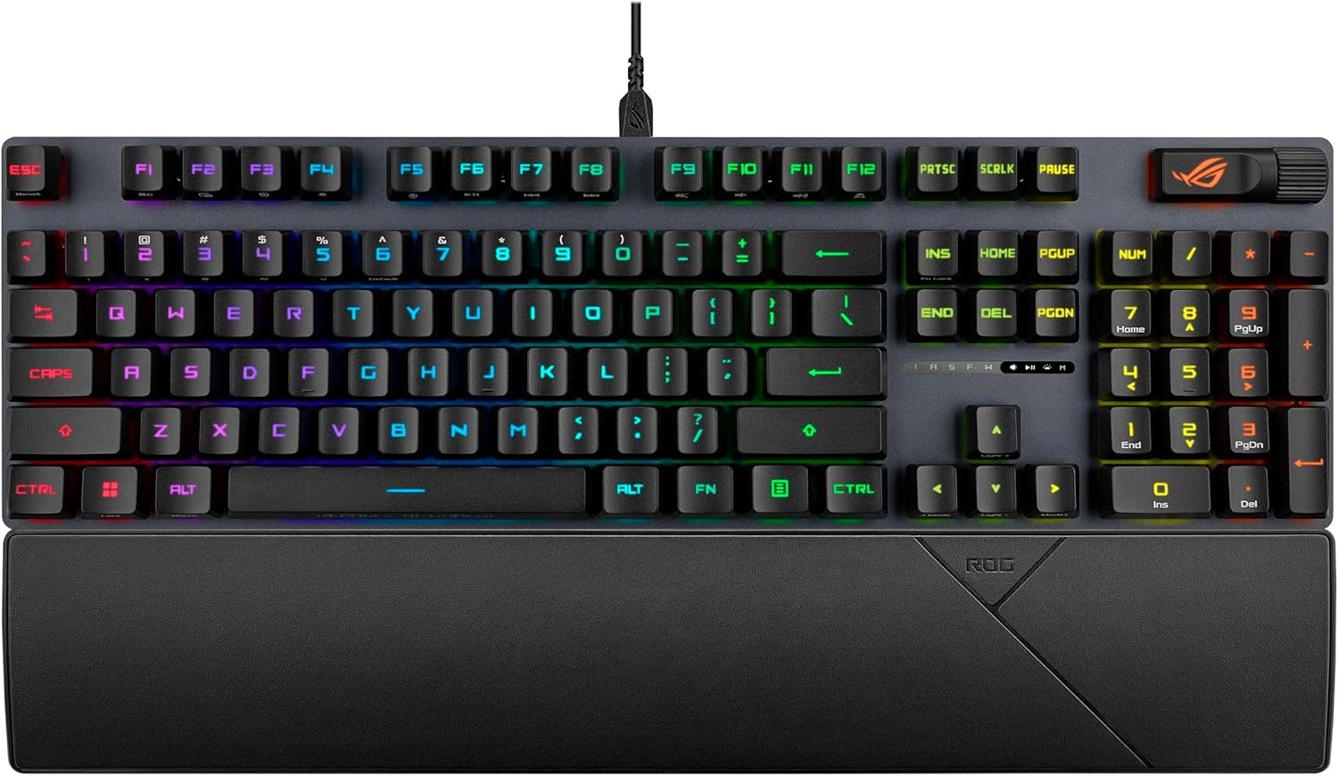 ASUS ROG Strix Scope II Gaming Keyboard, pre-lubed ROG RX Red Linear Optical switches, Sound-dampening Foam, PBT doubleshot keycaps, Streaming hotkeys, Multi-Function Controls, Wrist Rest - Image 2