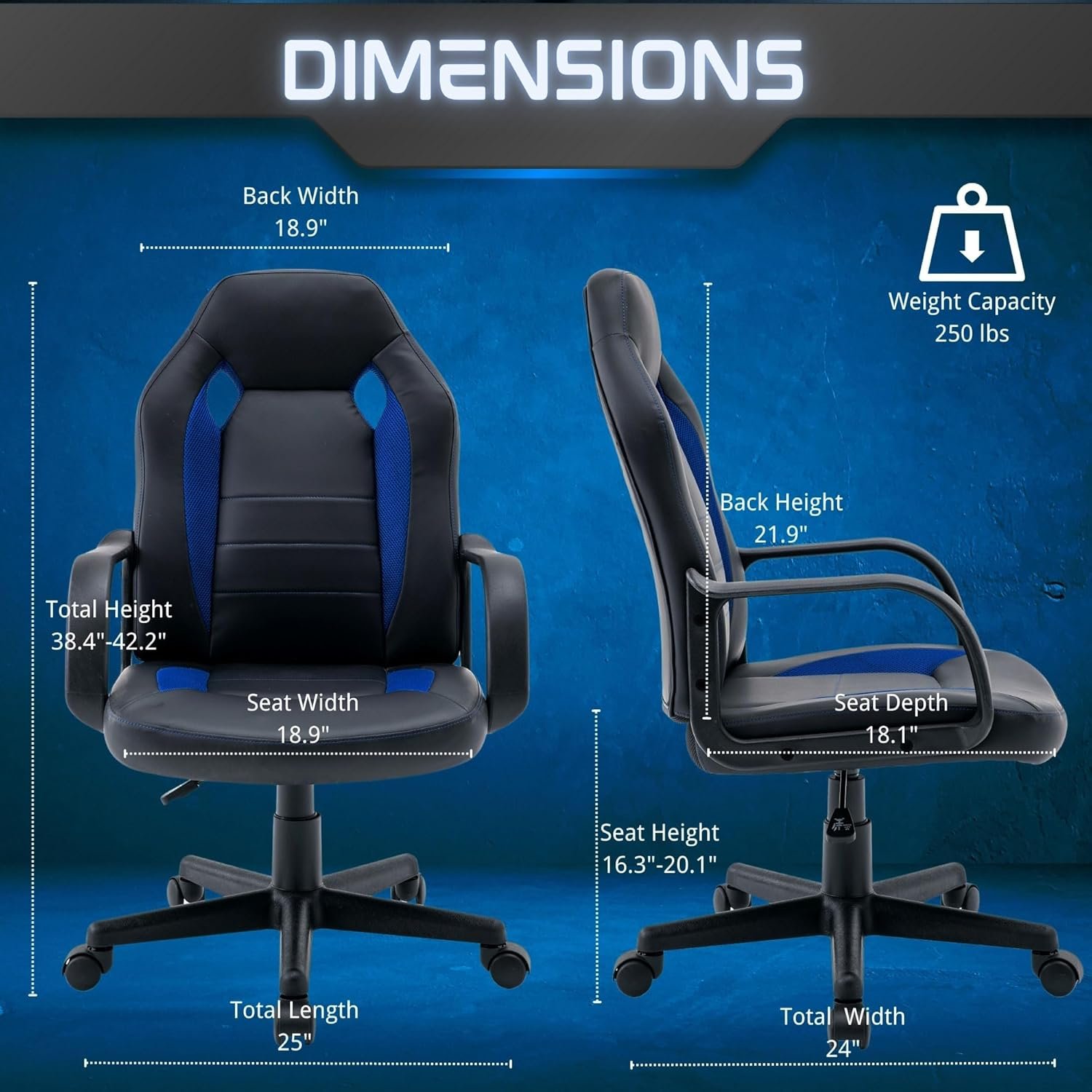 Ergonomic Computer Gaming Chair Home Office Racing Executive Video Task Desk PU Leather for Adults Teens Kids Gamer - Image 3
