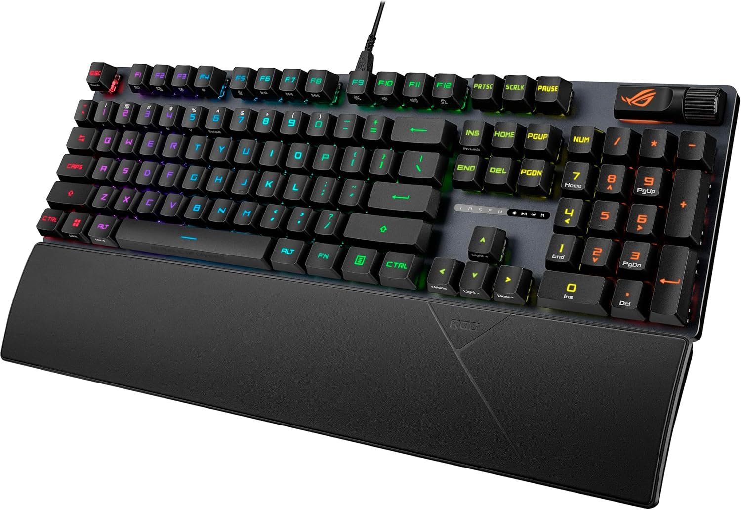 ASUS ROG Strix Scope II Gaming Keyboard, pre-lubed ROG RX Red Linear Optical switches, Sound-dampening Foam, PBT doubleshot keycaps, Streaming hotkeys, Multi-Function Controls, Wrist Rest - Image 5