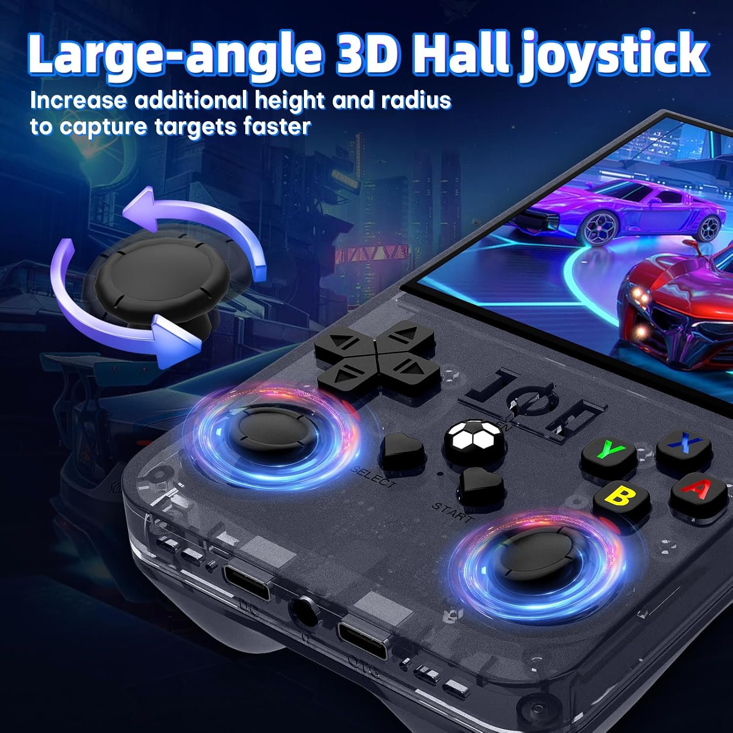 R36 Max Retro Handheld Game Console, Video Game Console with 64G Built-in 18000+ Games, 4000mAh Rechargeable, Support 30+ Simulators, Linux System, 4.0 Inch IPS Screen Portable Pocket Arcade, Gray - Image 6