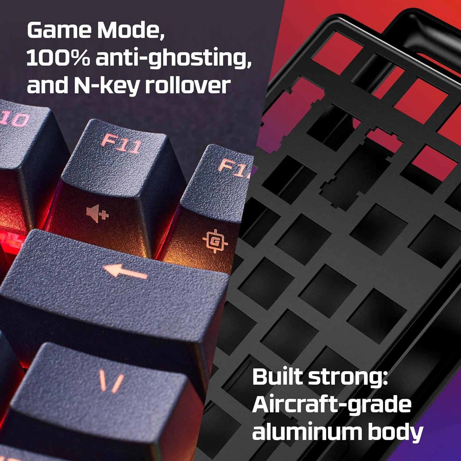 HyperX Alloy Origins Core Mechanical Gaming Keyboard Low Profile Aluminum Body Aqua Switch Tactile RGB Backlit for Xbox Series PS5 PS4 Computer PC Gaming Keyboards Tenkeyless Compact, Black (Renewed) - Image 3