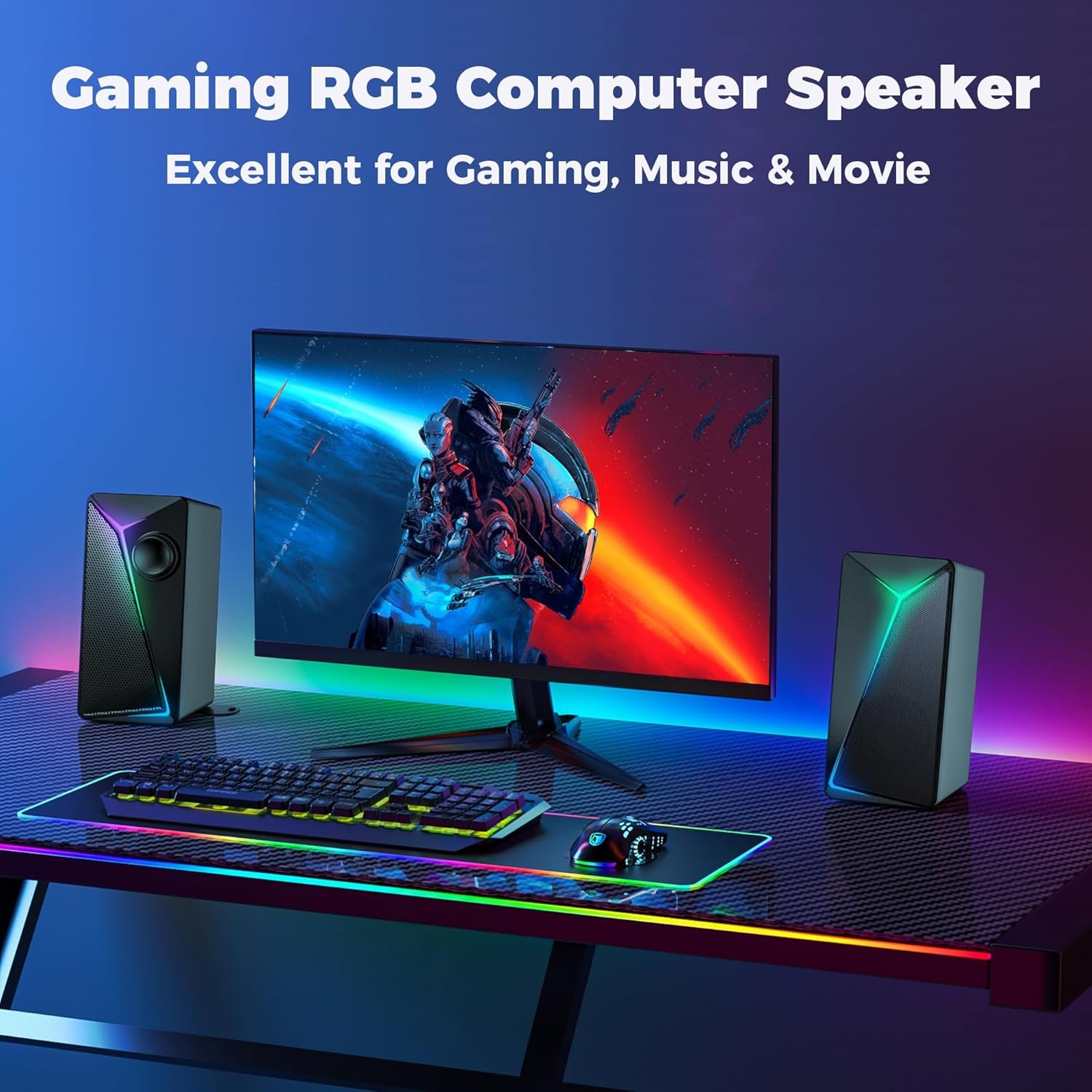 ROSON Computer Speakers, PC Speakers with Enhanced Bass and Volume Control, Stereo 2.0 Gaming Speakers, USB Powered 3.5mm Aux Cable Multimedia Speakers for Laptop/Desktop/Tablets/Phone - Image 8