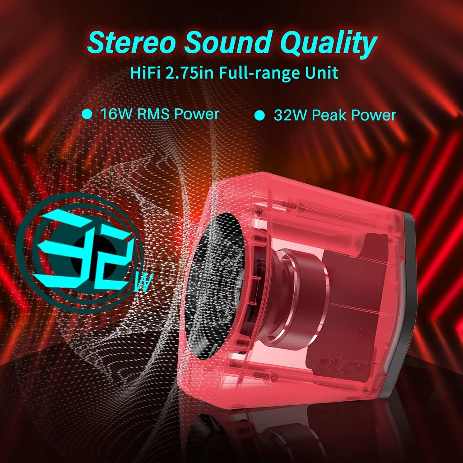 Edifier G2000 32W PC Computer Speakers for Gaming Desktop PC Laptop Mac Computer Woofer Speakers Bluetooth USB 3.5mm AUX Inputs RGB Lights Multimedia Speakers Red - Image 3