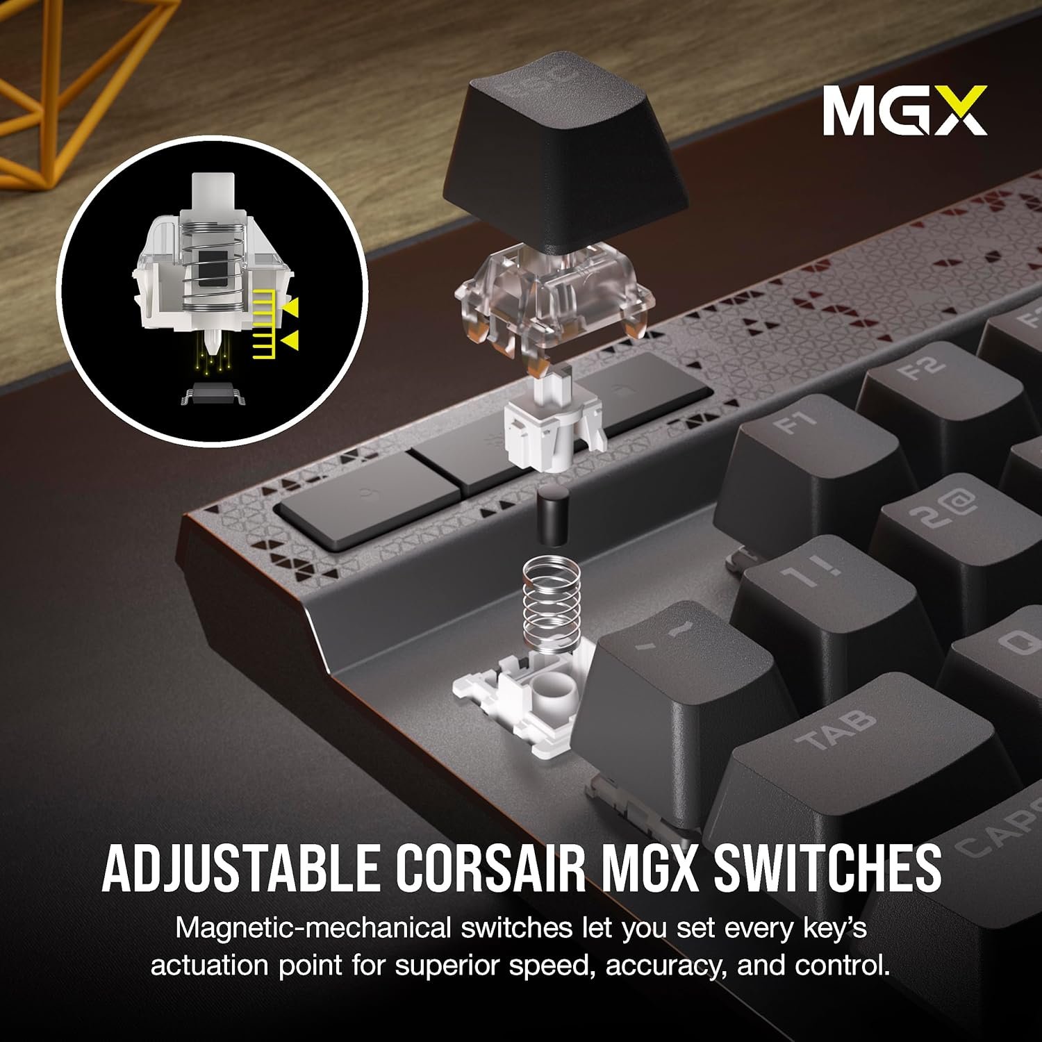CORSAIR K70 MAX RGB Magnetic Mechanical Wired Gaming Keyboard –MGX Adjustable Switches, Simultaneous SOCD and Rapid Trigger, PBT Double-Shot Keycaps, Sound Dampening, 8000Hz Polling, QWERTY NA, Black - Image 4