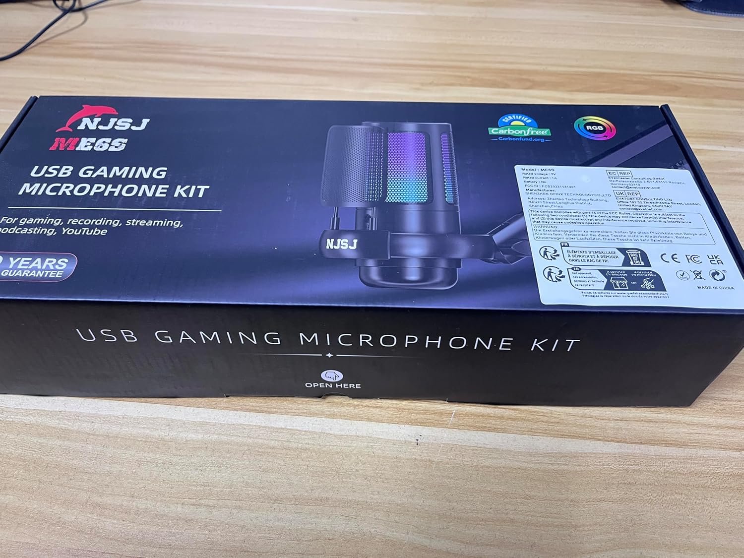 NJSJ USB Gaming Microphone for PC, Condenser Mic with Boom Arm for PS4/ PS5/ Mac/Phone with Touch Mute, RGB Lighting,Gain knob & Monitoring Jack for Streaming,Podcasting,YouTube - Image 11