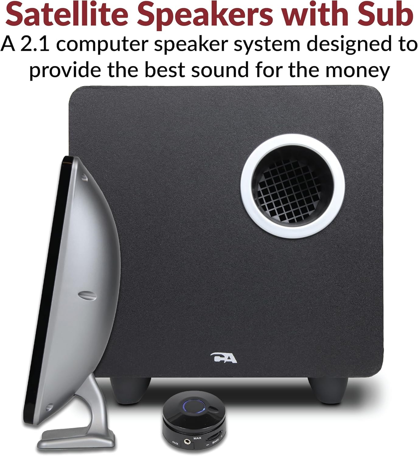 Cyber Acoustics CA-3610 2.1 Multimedia Speaker System with Subwoofer, Perfect Computer Speakers for PC or Mac, Great for Music, Movies, and Gaming - Image 3