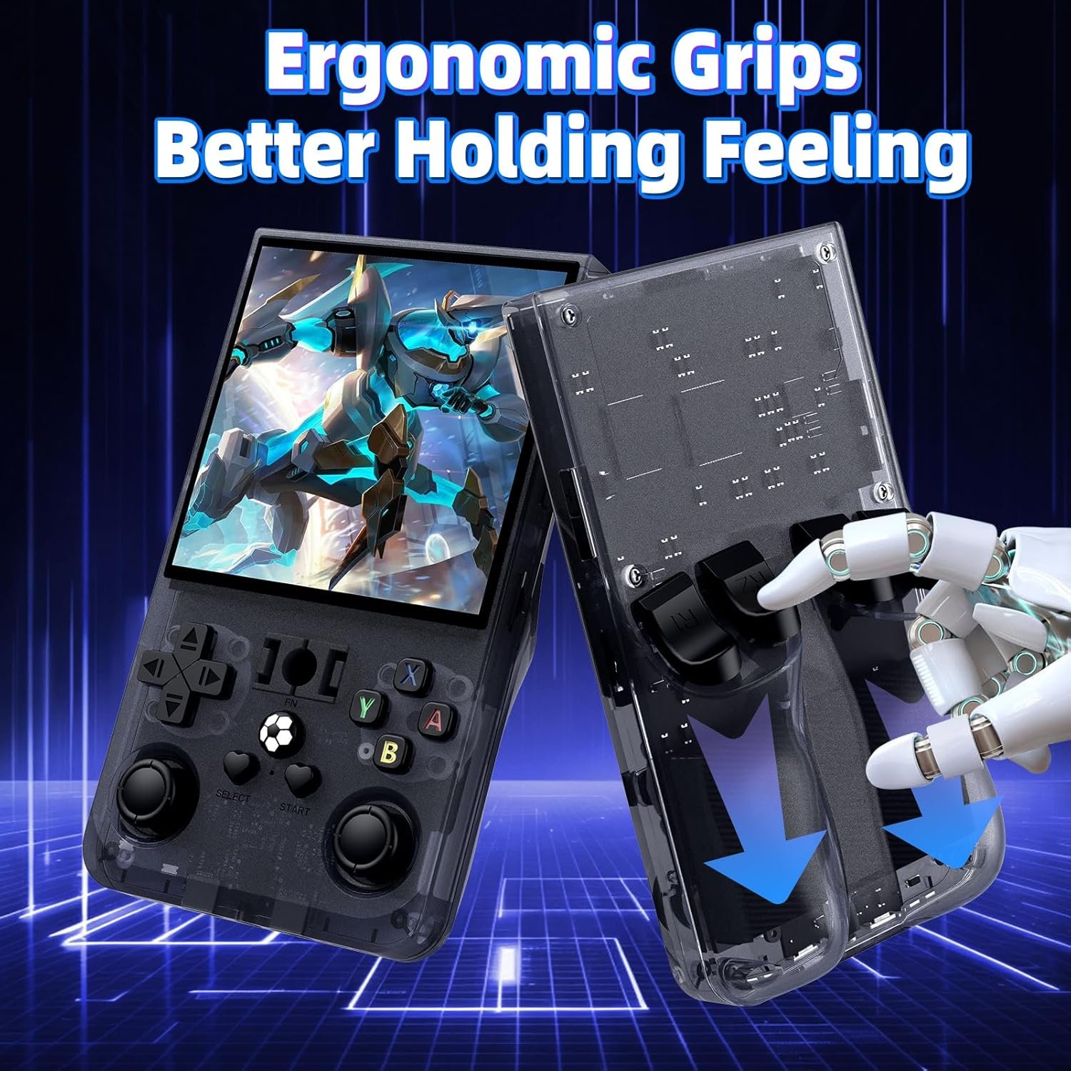 R36 Max Retro Handheld Game Console, Video Game Console with 64G Built-in 18000+ Games, 4000mAh Rechargeable, Support 30+ Simulators, Linux System, 4.0 Inch IPS Screen Portable Pocket Arcade, Gray - Image 7