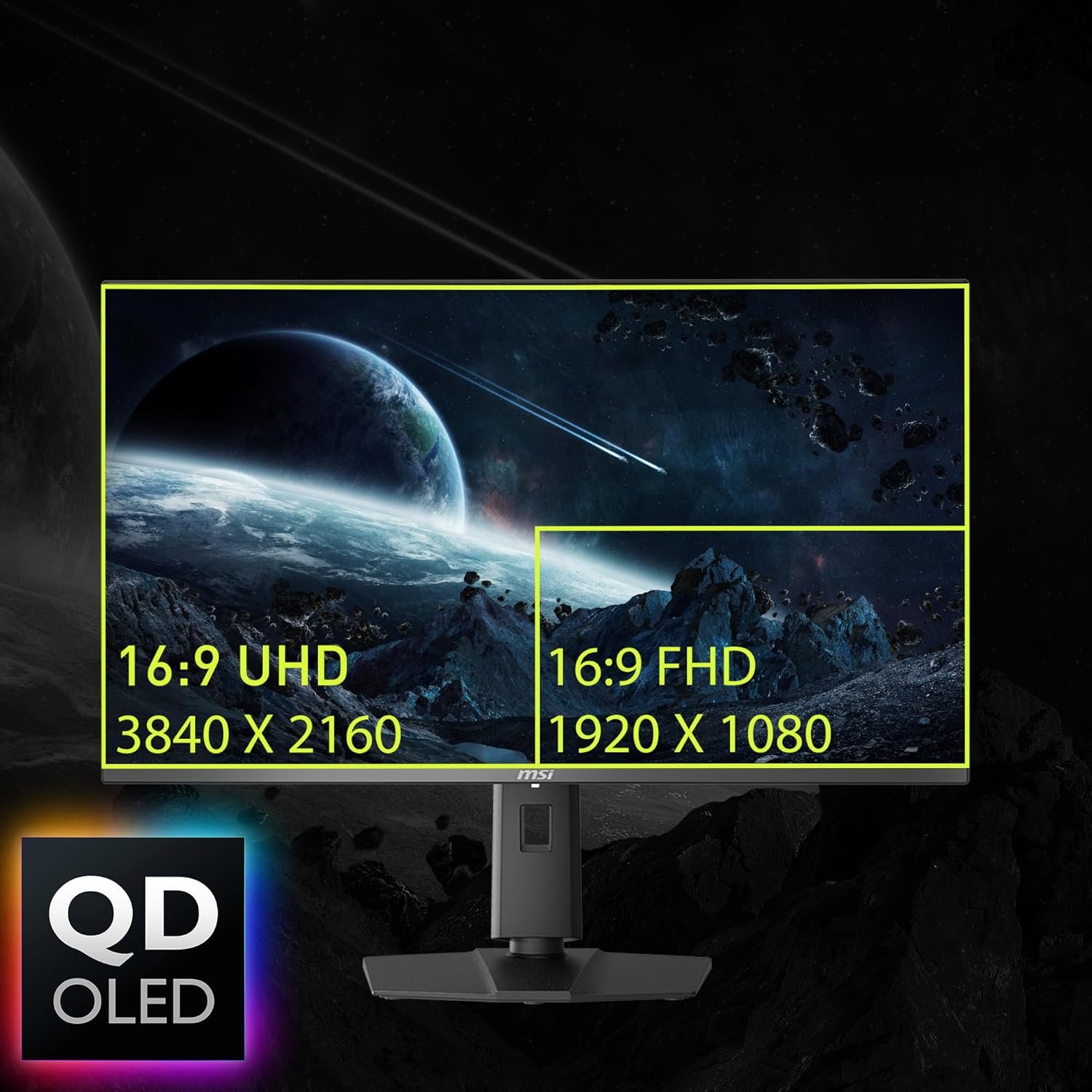 MSI MAG 321UPX QD-OLED, 32" 4K UHD Quantum Dot OLED Gaming Monitor, 3840 x 2160, 0.03ms, 240Hz, True Black HDR 400, 15W USB Type C, HDMI, DP Port - Image 3