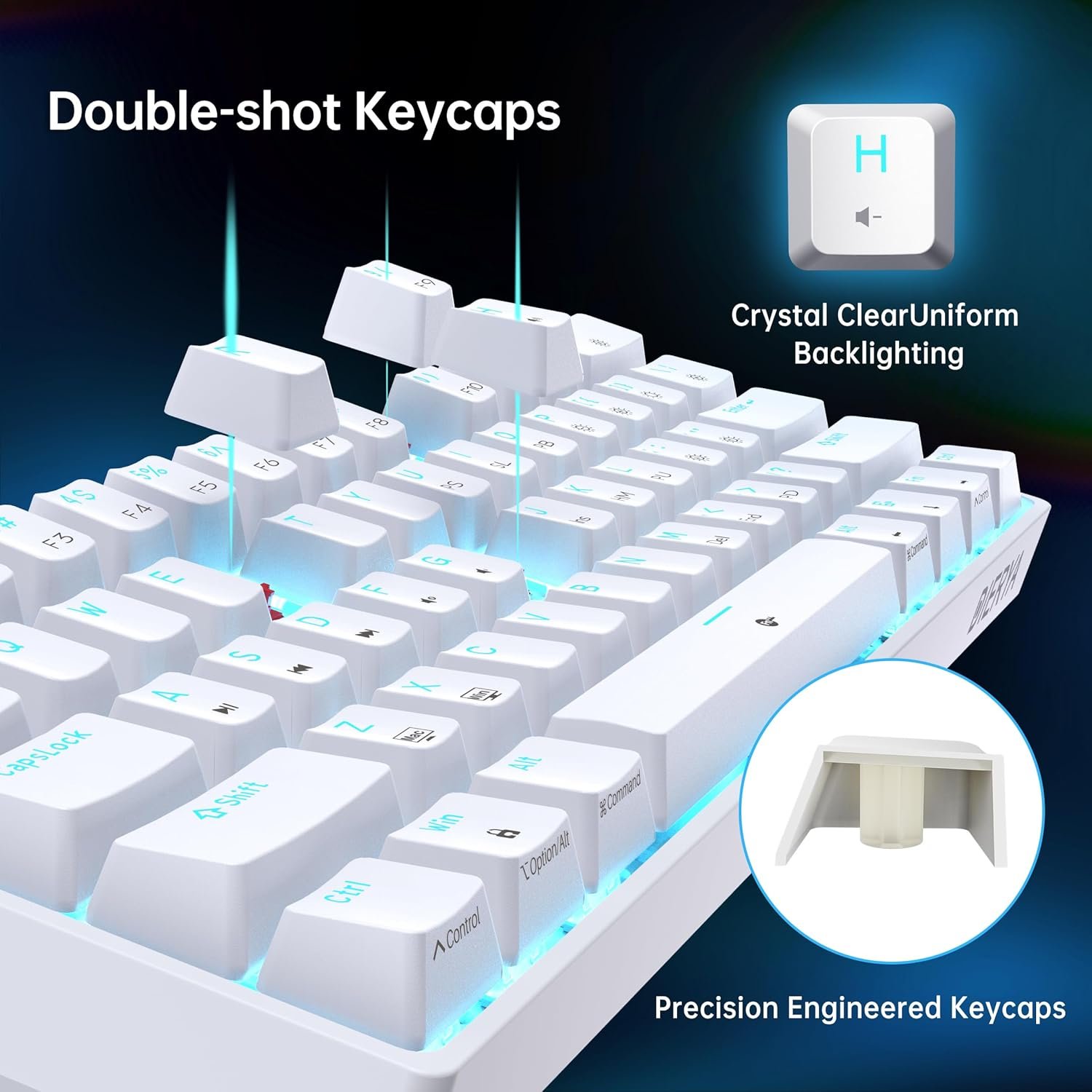 DIERYA DK61SE 60% Mechanical Gaming Keyboard, 61 Keys Anti-Ghosting, LED Backlight, Detachable USB-C, Ultra-Compact Mini Wired Keyboard with Blue Clicky Switch for Windows Laptop PC Gamer Typist - Image 5